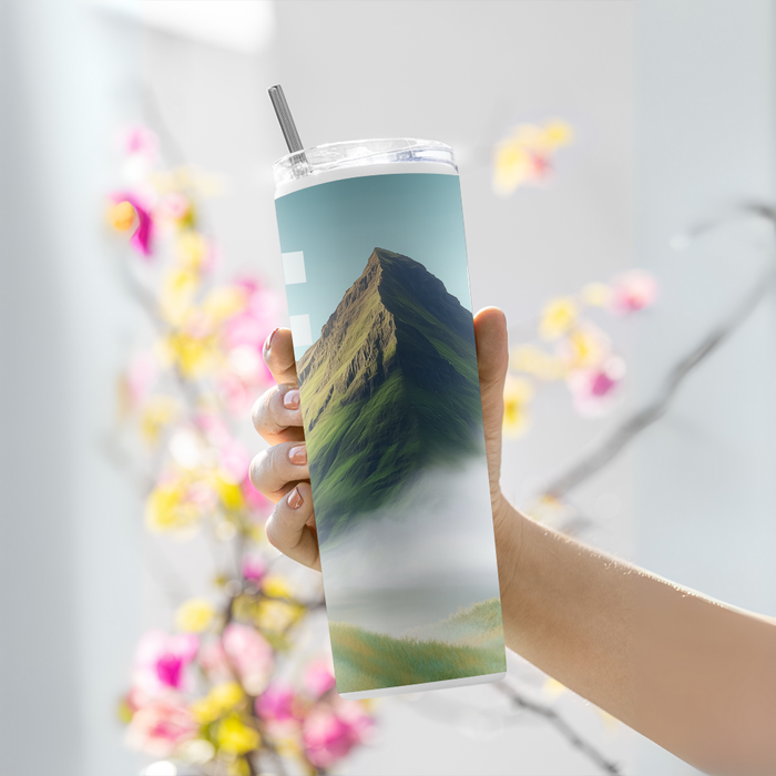 "PEACE IN MOUNTAIN" Tumbler with Metal Straw