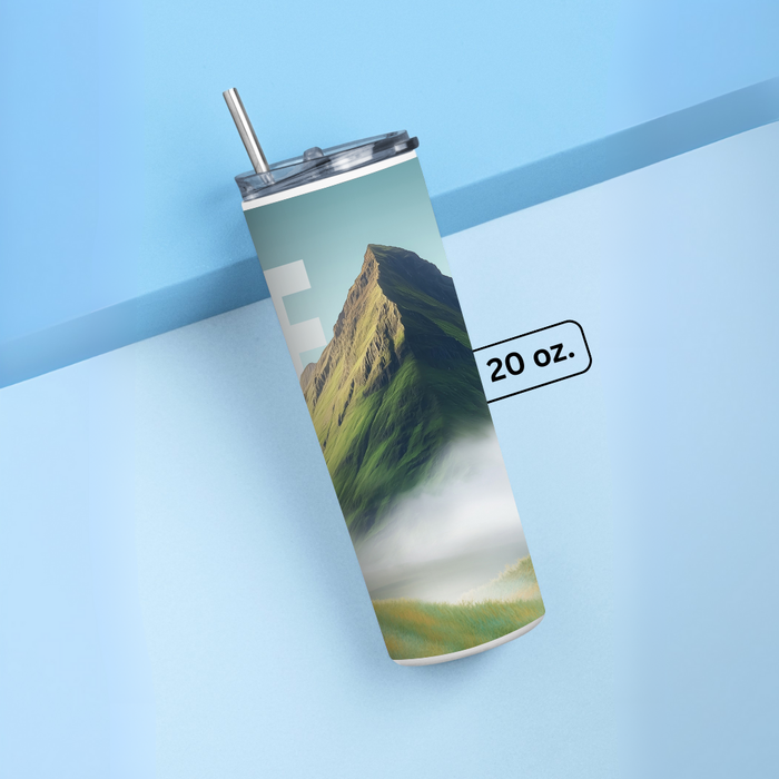 "PEACE IN MOUNTAIN" Tumbler with Metal Straw