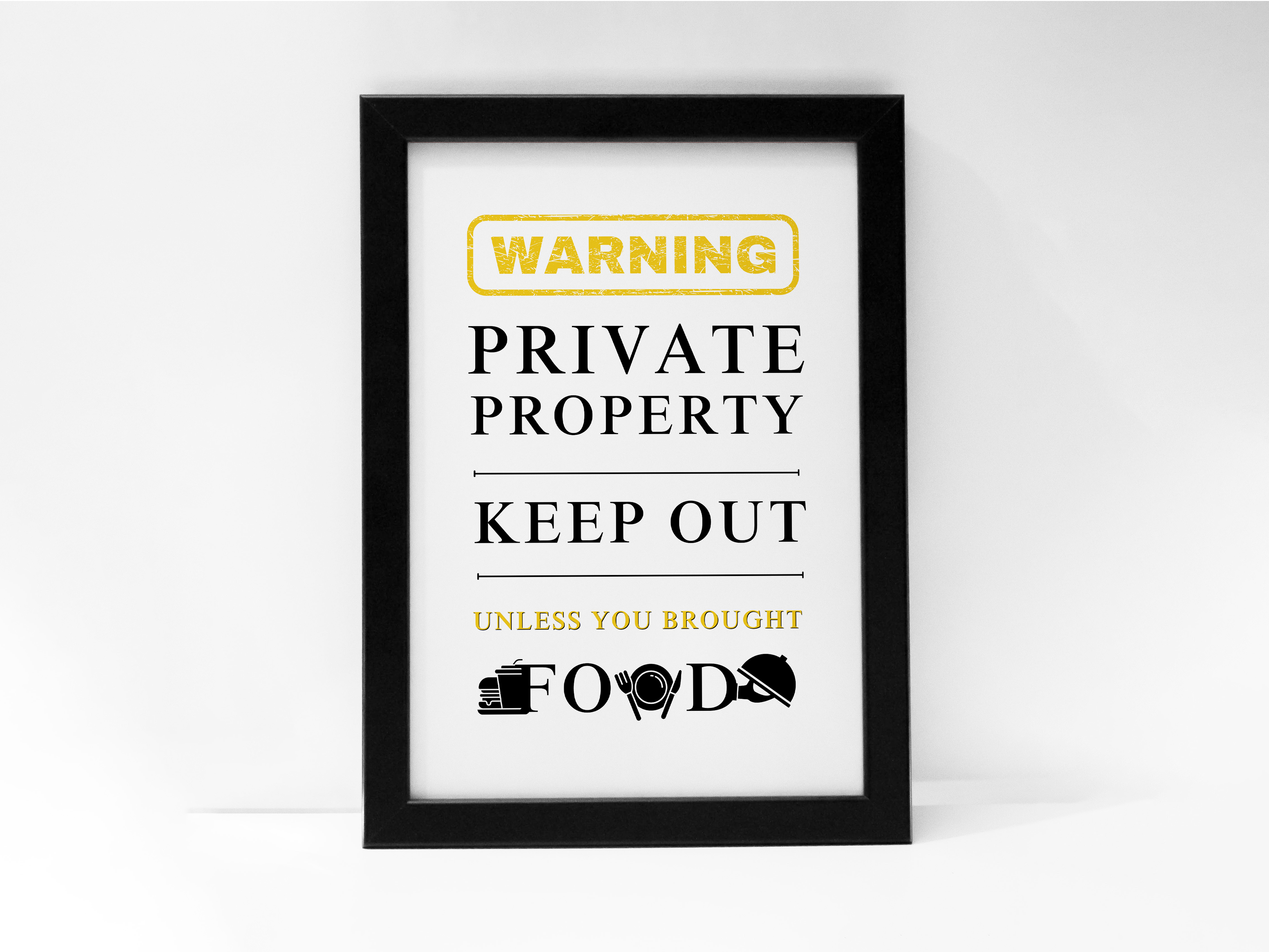 "Warning: Food Them" Poster: Add a Touch of Personality to Your Space