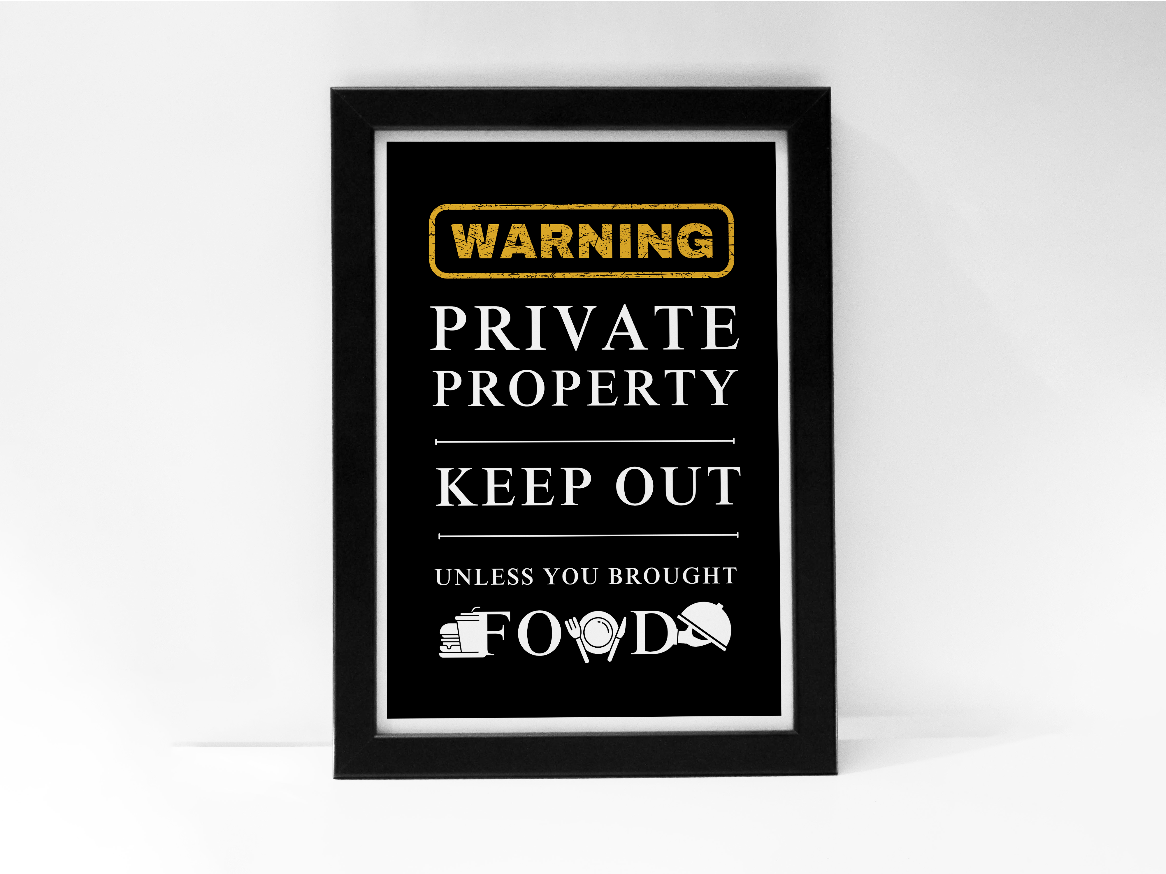 "Warning: Food Them" Poster: Add a Touch of Personality to Your Space