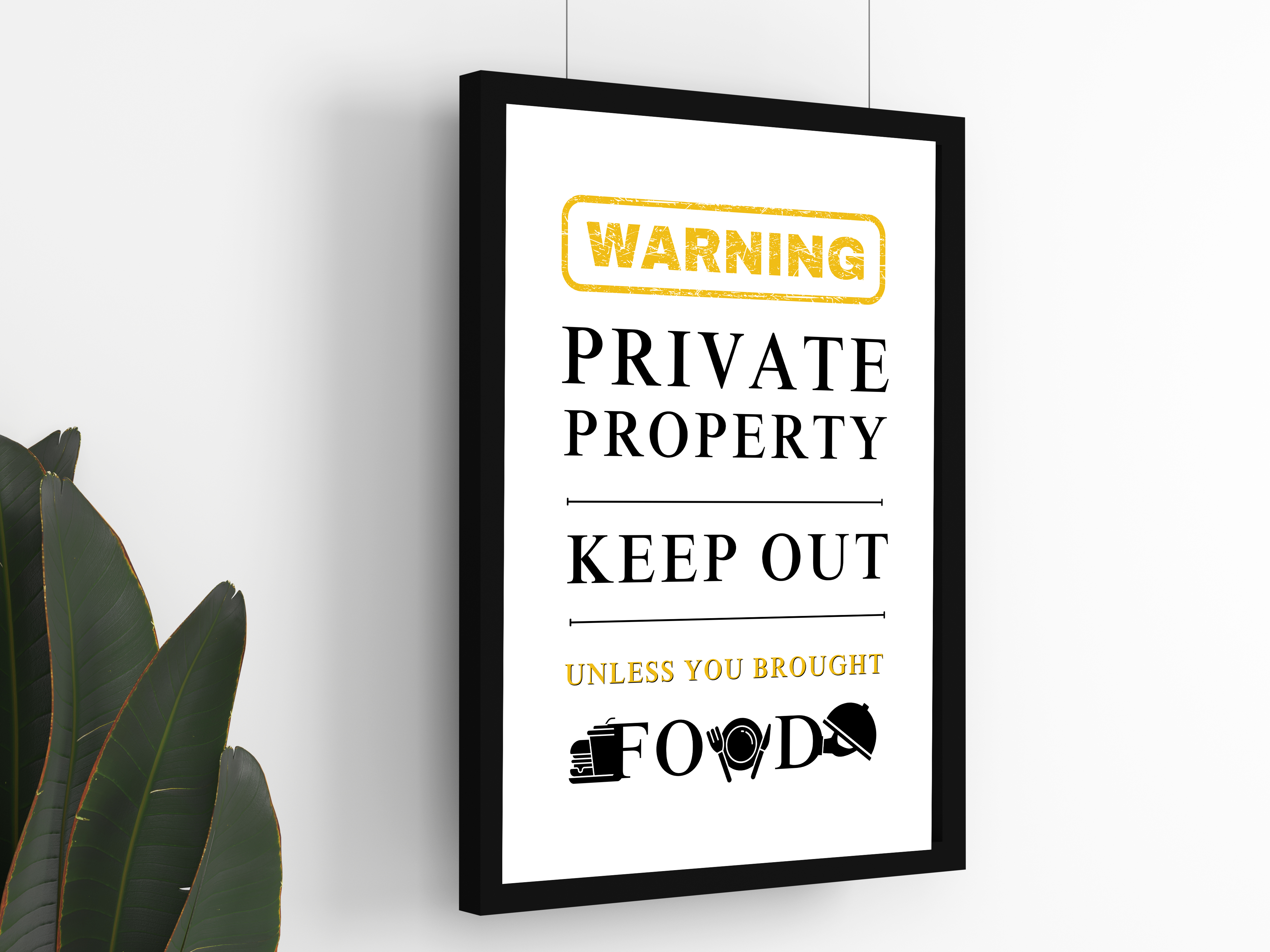 "Warning: Food Them" Poster: Add a Touch of Personality to Your Space