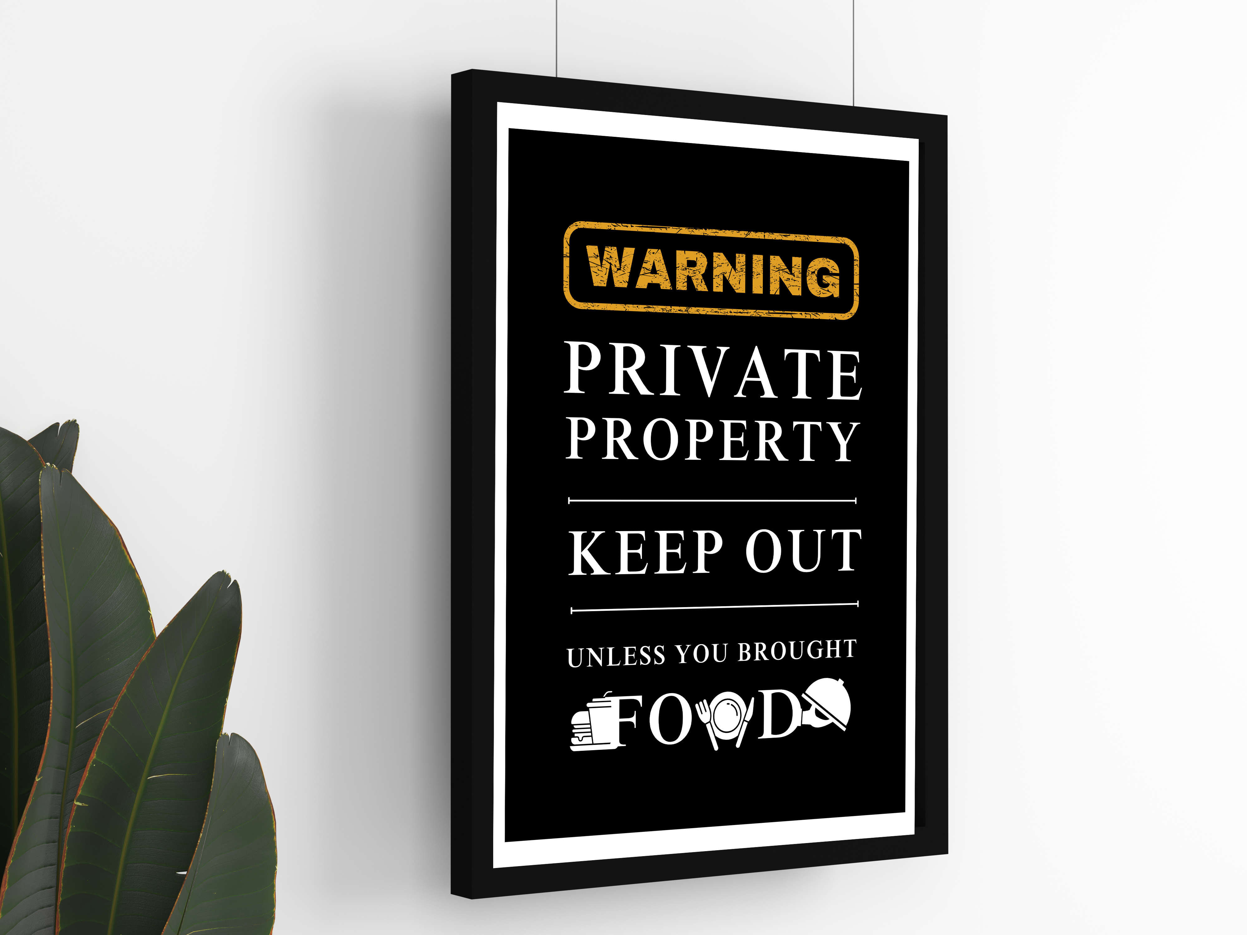 "Warning: Food Them" Poster: Add a Touch of Personality to Your Space