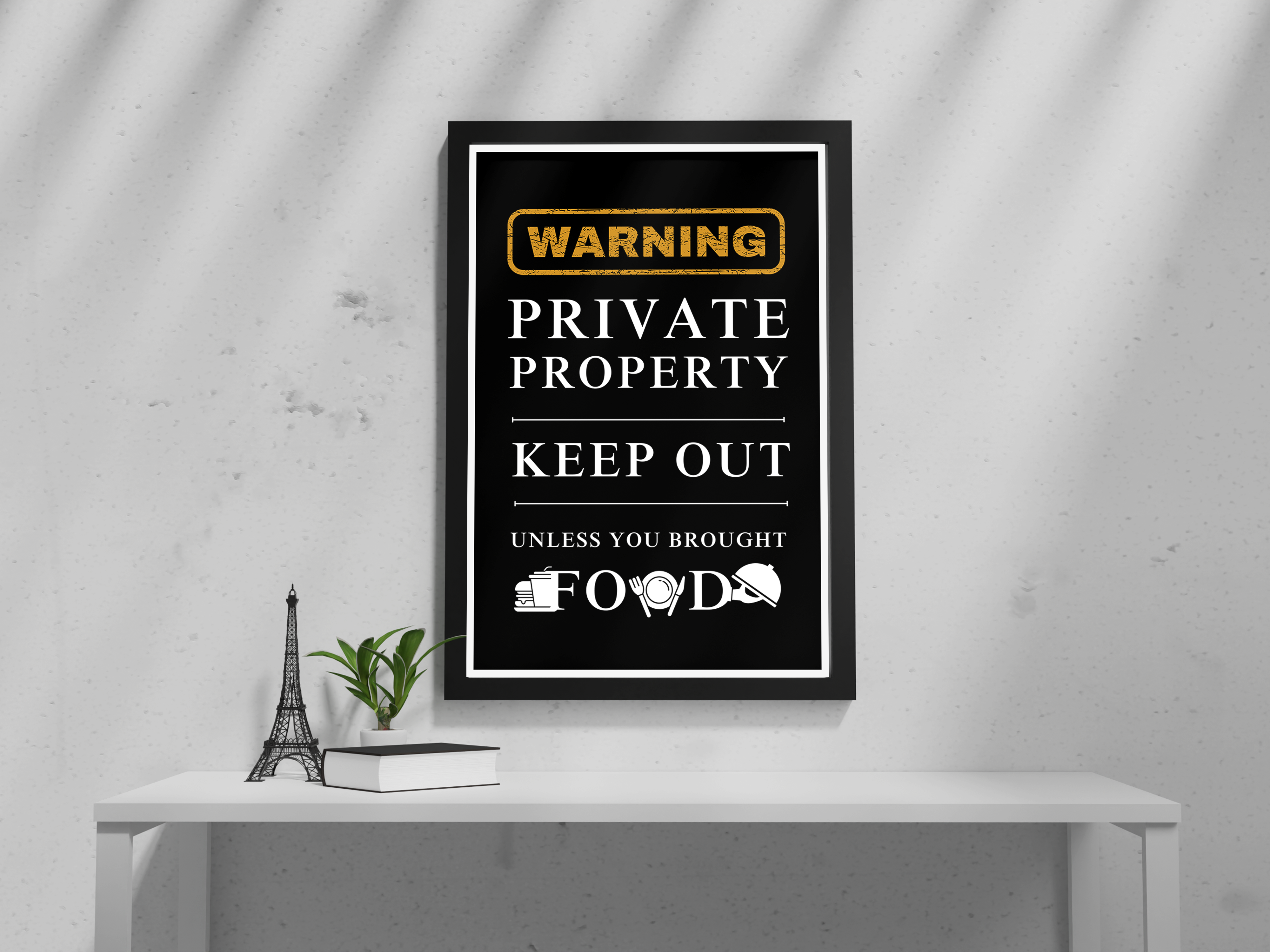 "Warning: Food Them" Poster: Add a Touch of Personality to Your Space