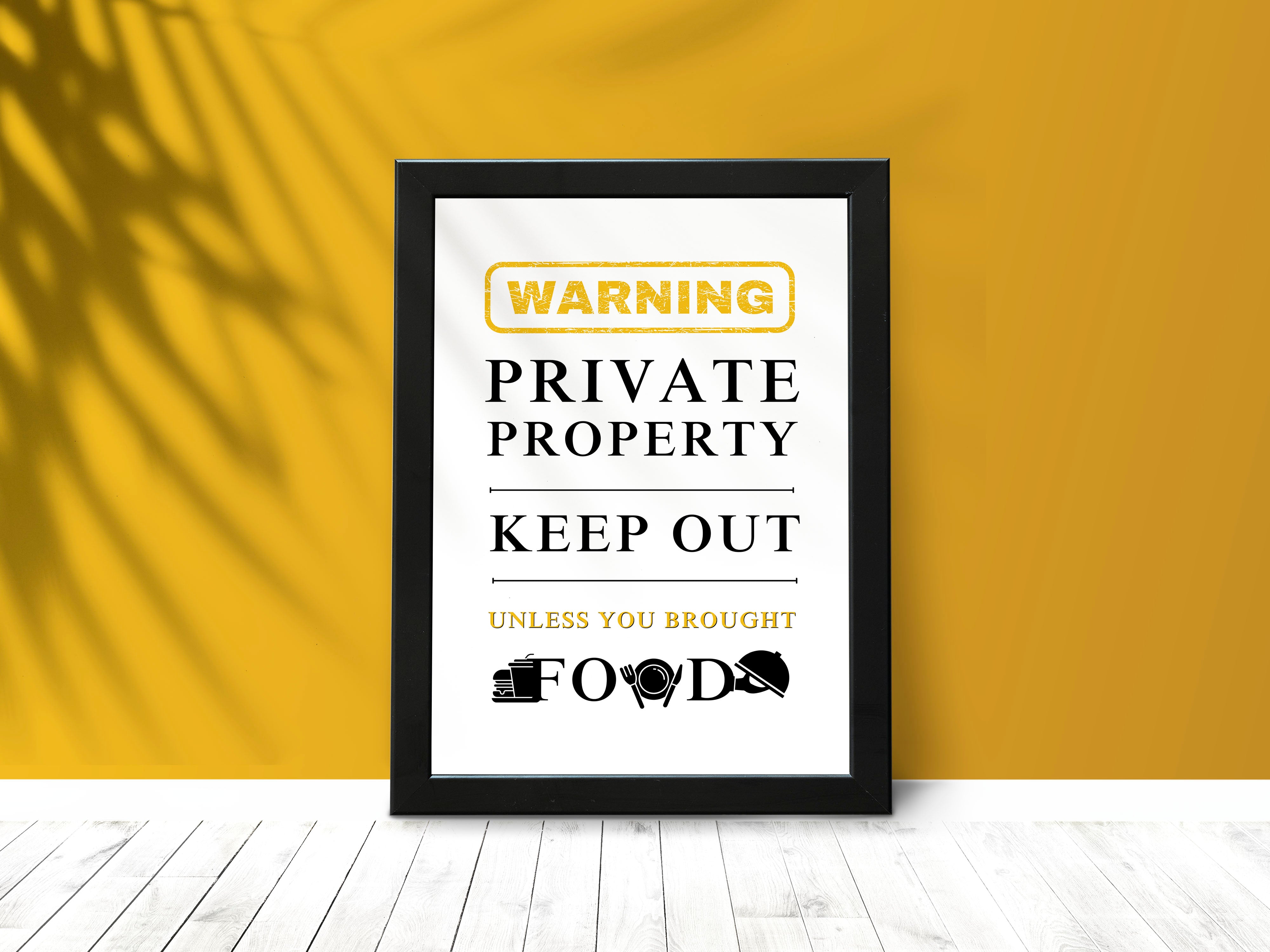 "Warning: Food Them" Poster: Add a Touch of Personality to Your Space