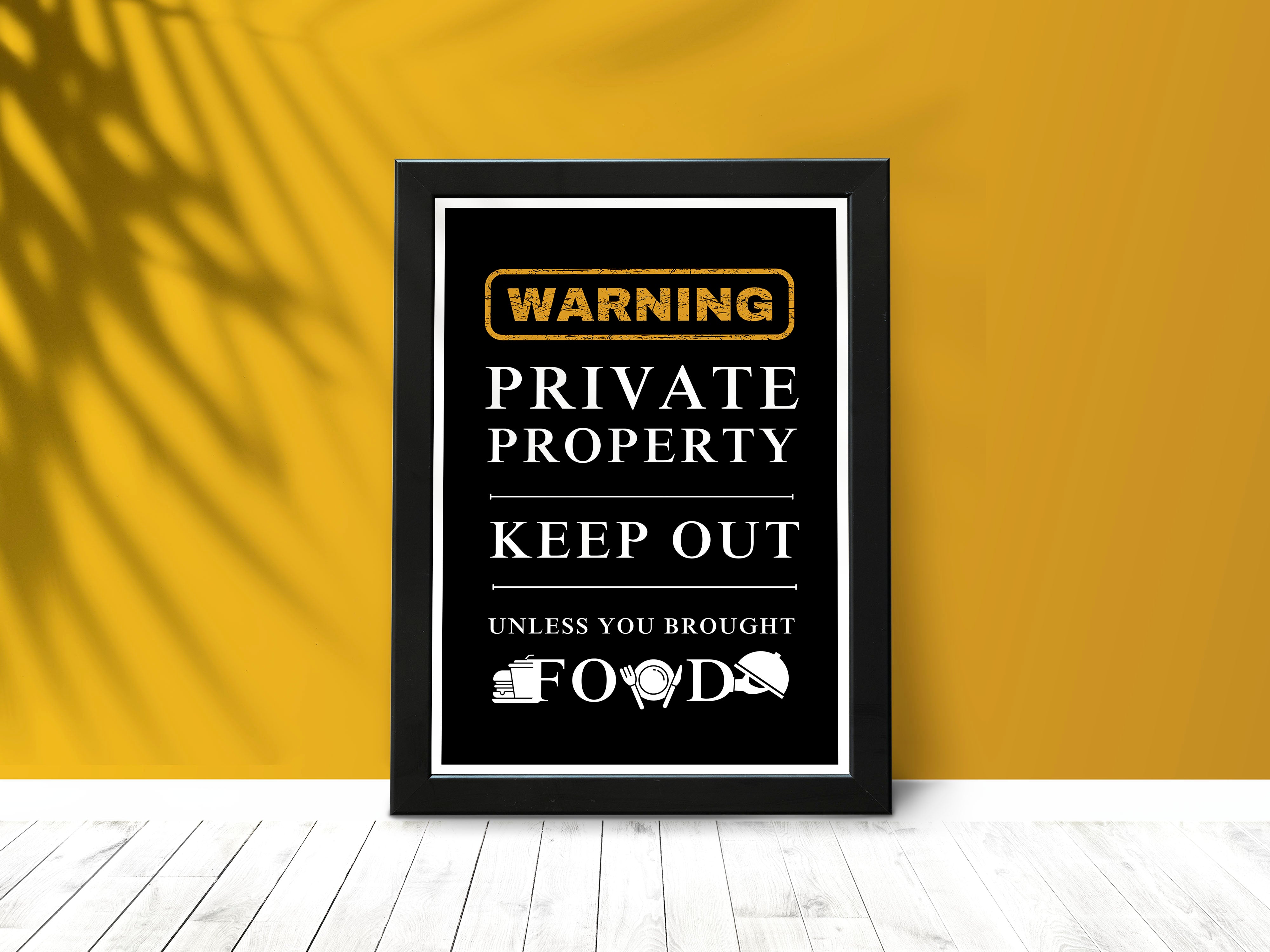 "Warning: Food Them" Poster: Add a Touch of Personality to Your Space