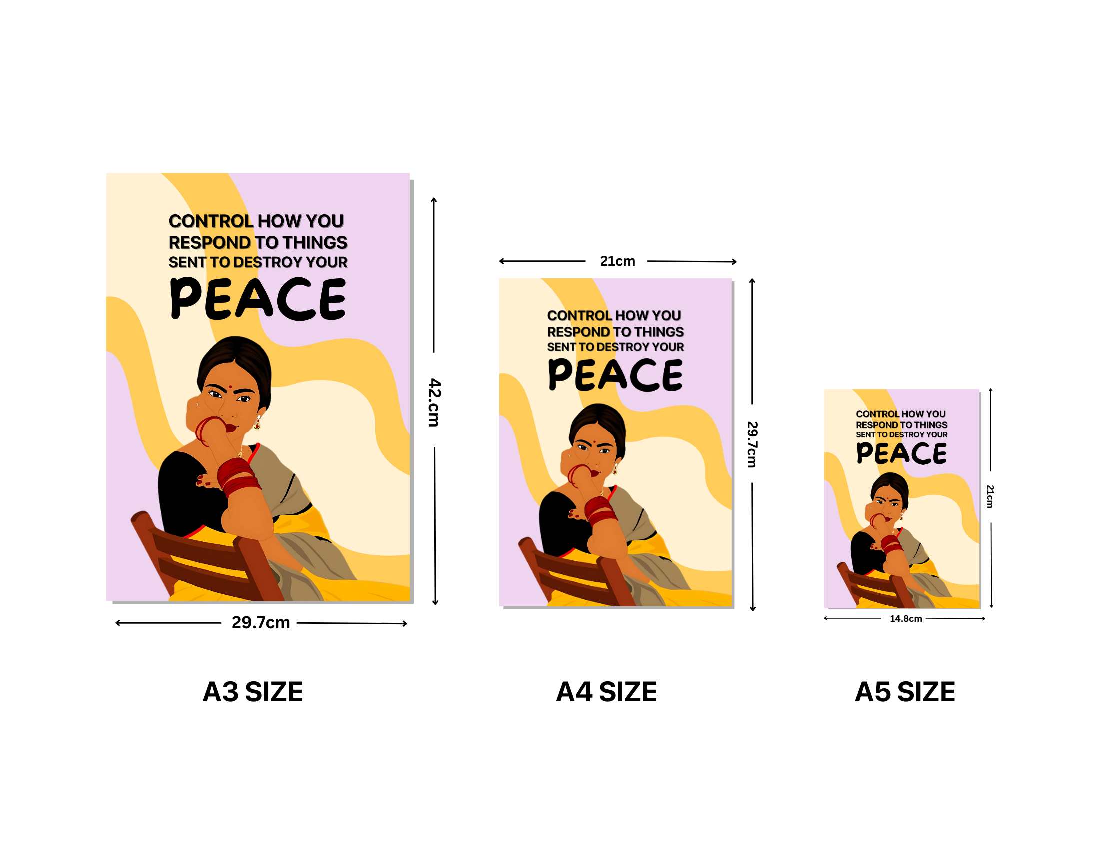 "PEACE-WOMEN EDITION"- Shiny & Sturdy Metallic Poster Art That Pops & Sticks (Literally!)