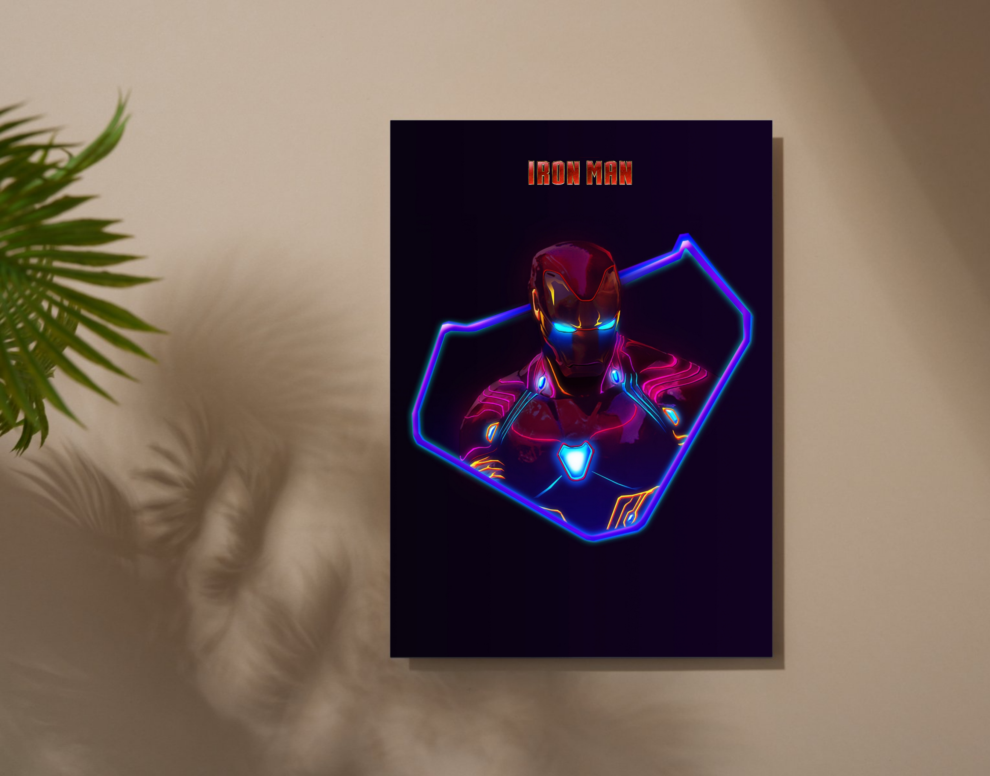 "IRON MAN: NEON LIGHT"- Shiny & Sturdy Metallic Poster Art That Pops & Sticks (Literally!)