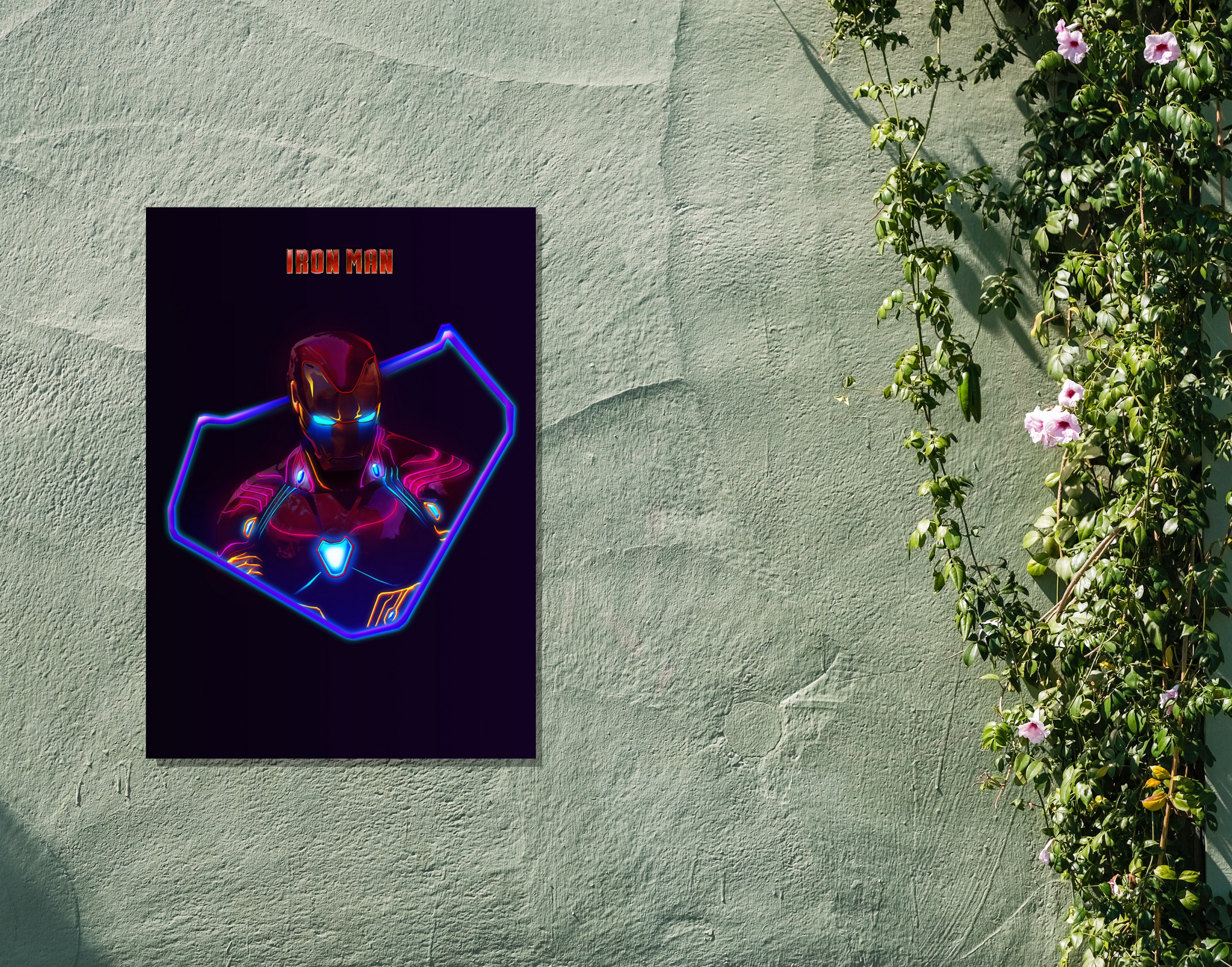 "IRON MAN: NEON LIGHT"- Shiny & Sturdy Metallic Poster Art That Pops & Sticks (Literally!)