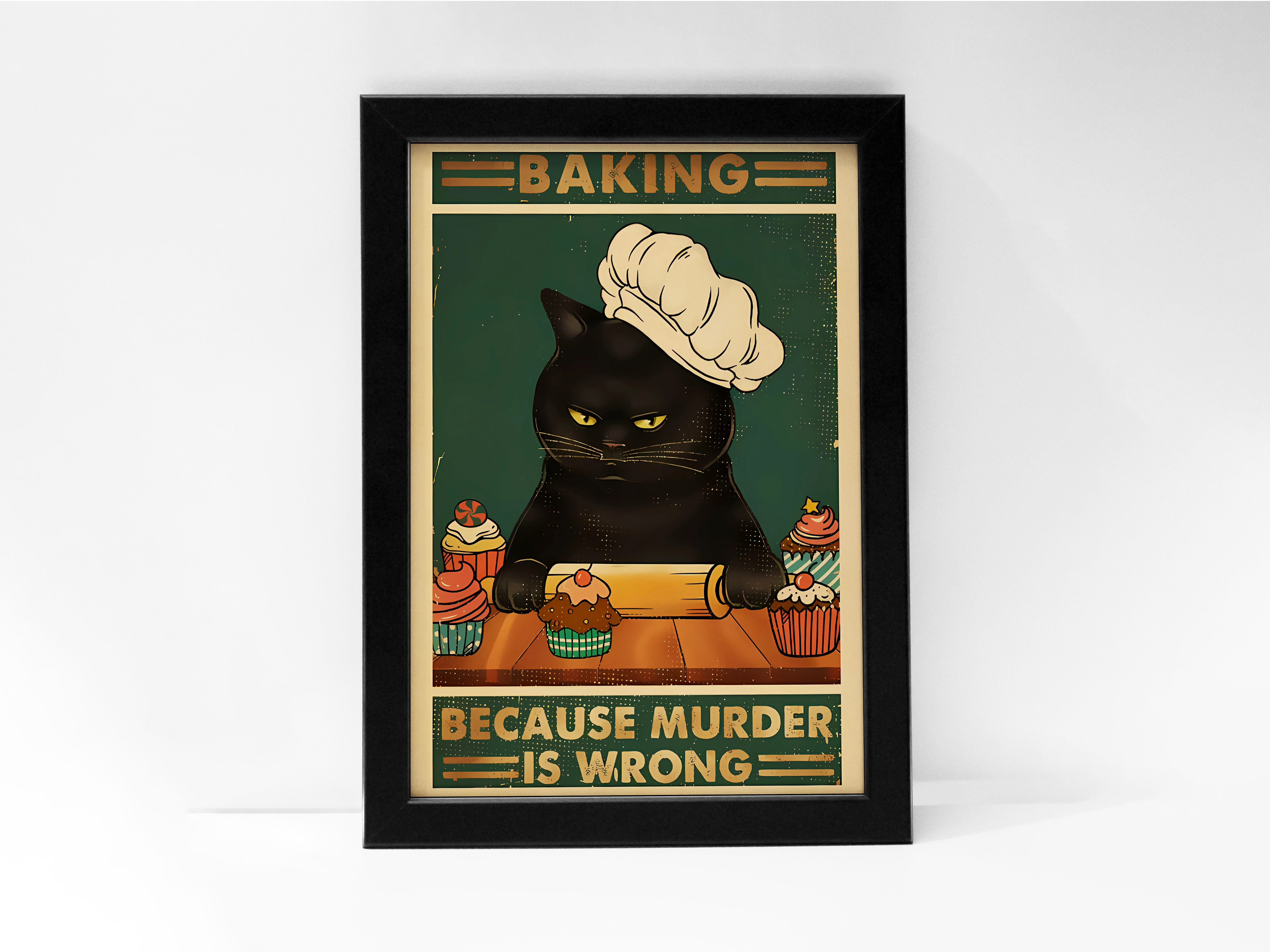 "Baking: Evil Cat Theme" Poster: Add a Touch of Personality to Your Space
