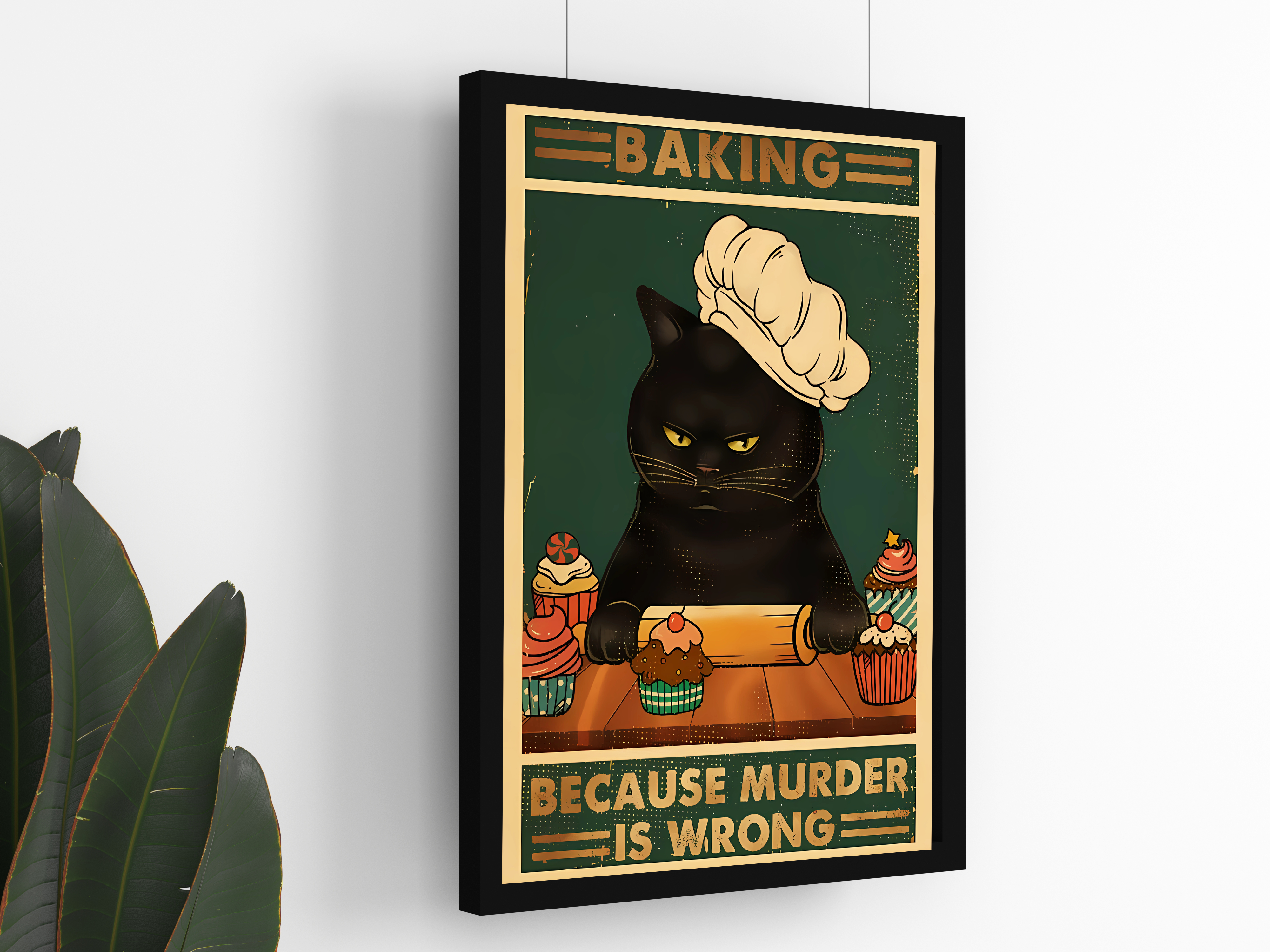 "Baking: Evil Cat Theme" Poster: Add a Touch of Personality to Your Space