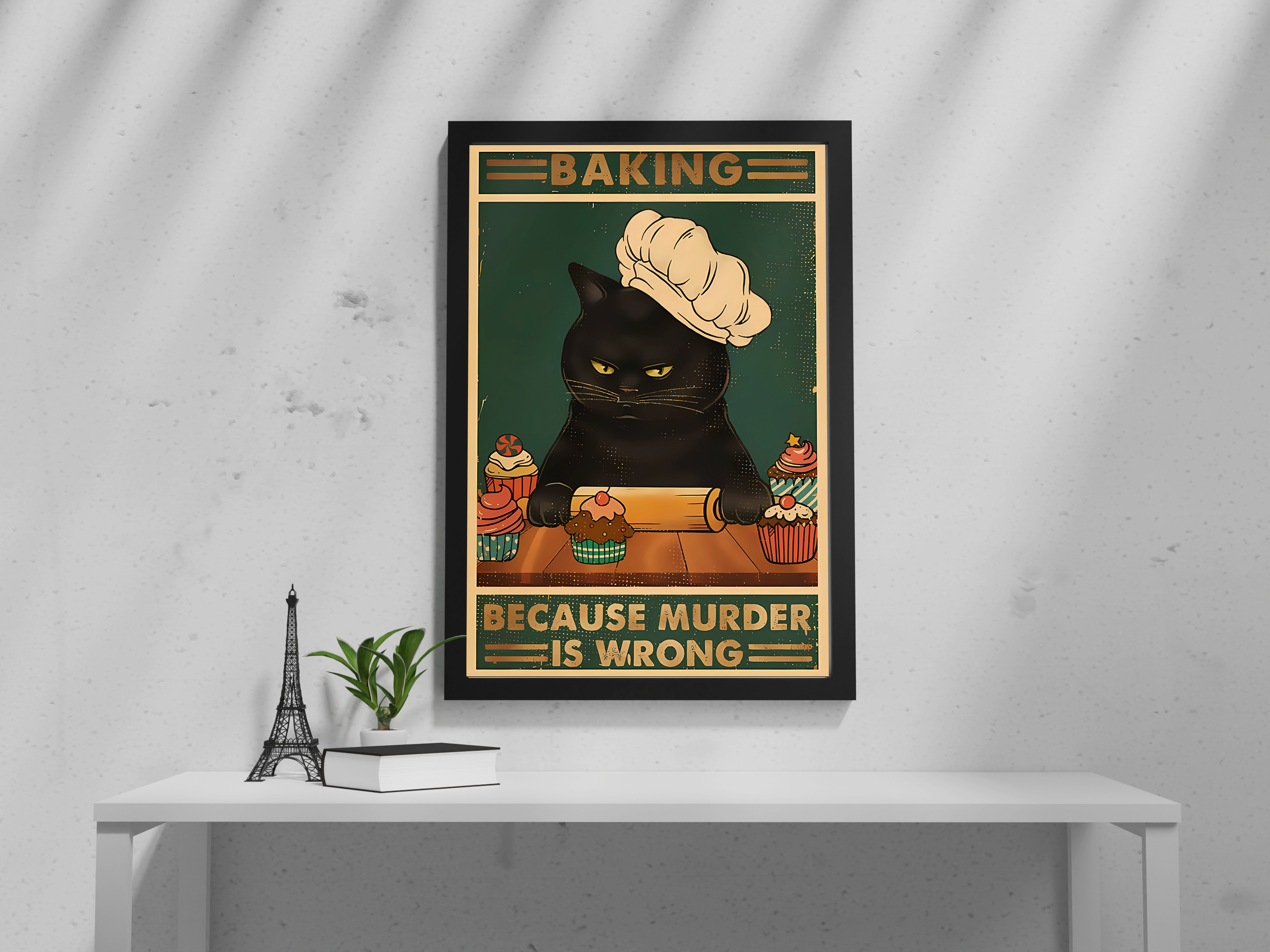 "Baking: Evil Cat Theme" Poster: Add a Touch of Personality to Your Space