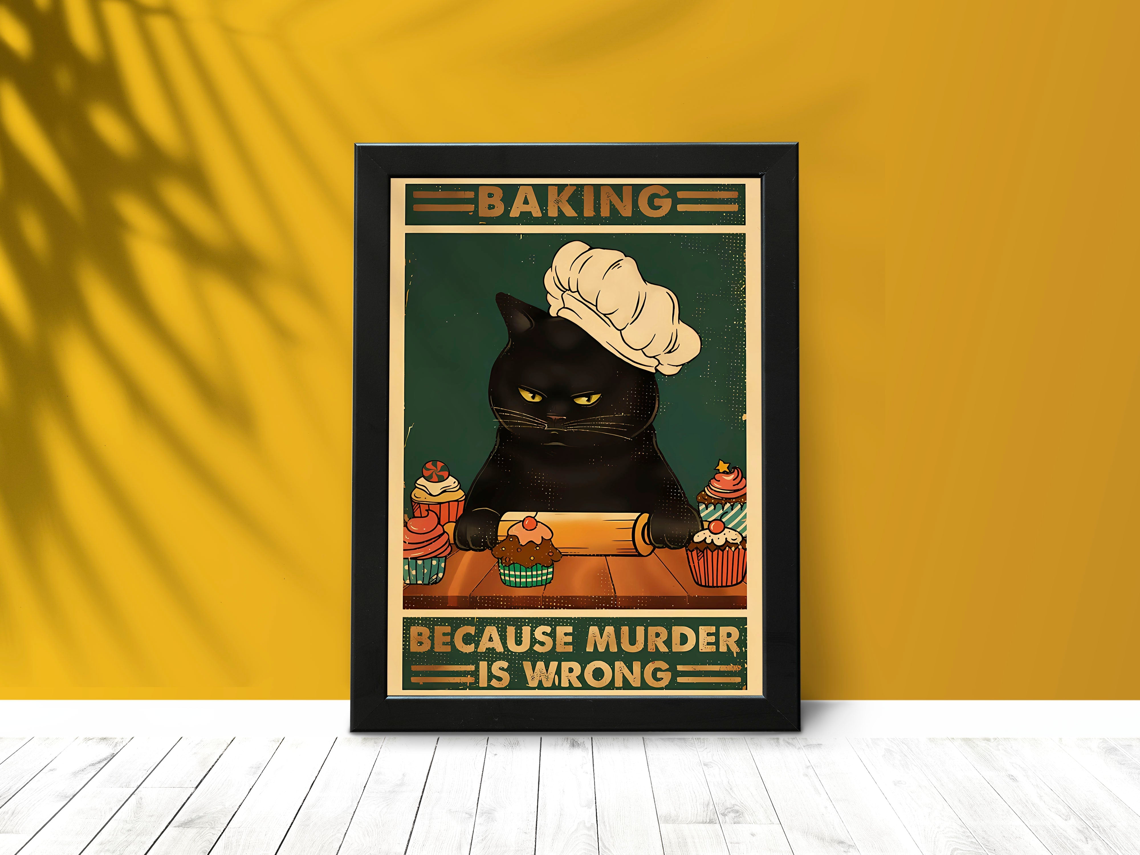 "Baking: Evil Cat Theme" Poster: Add a Touch of Personality to Your Space
