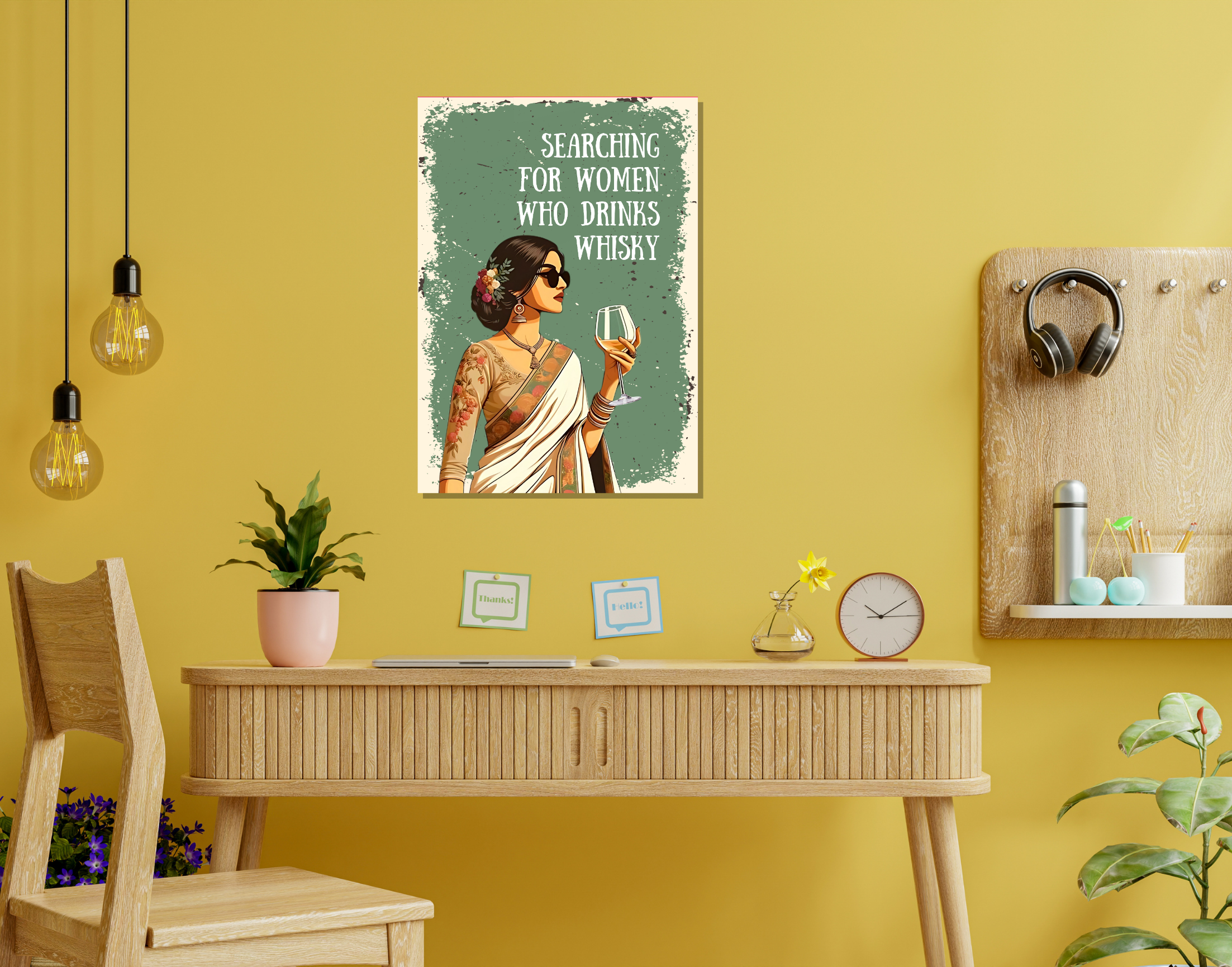 "SEARCHING FOR WOMEN WHO DRINKS WHISKY-WOMEN EDITION"- Shiny & Sturdy Metallic Poster Art That Pops & Sticks (Literally!)