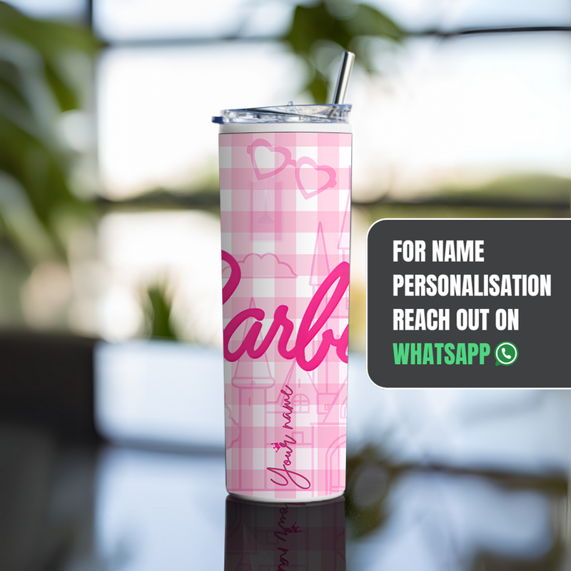 "BARBIE THEME" Tumbler with Metal Straw