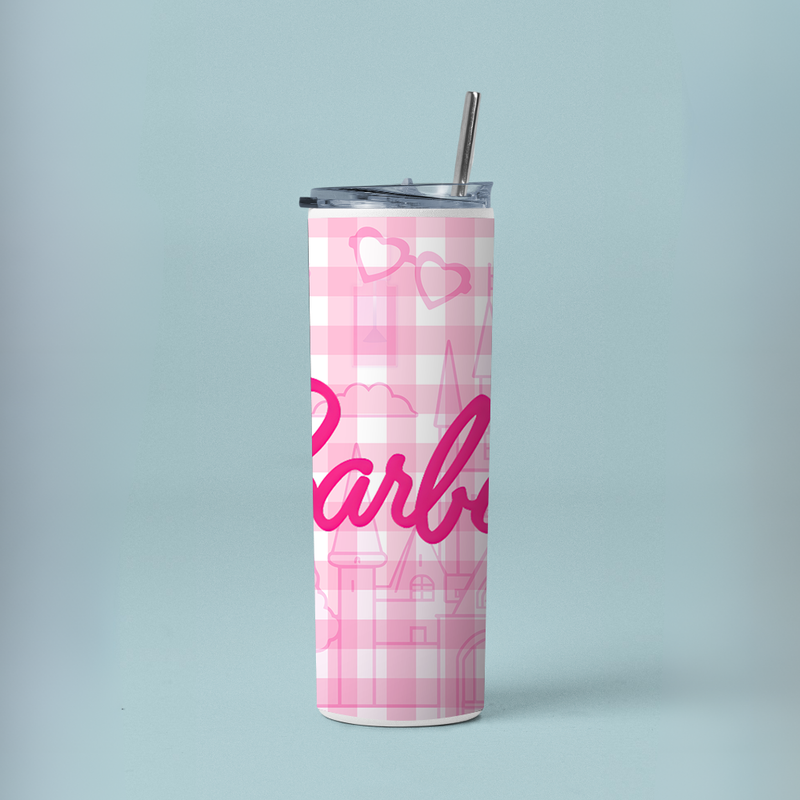 "BARBIE THEME" Tumbler with Metal Straw