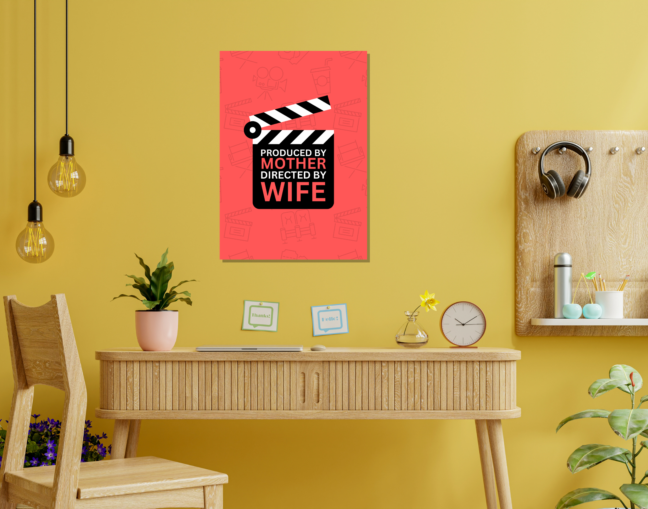 "PRODUCED BY MOTHER,DIRECTED BY WIFE-WOMEN EDITION"- Shiny & Sturdy Metallic Poster Art That Pops & Sticks (Literally!)