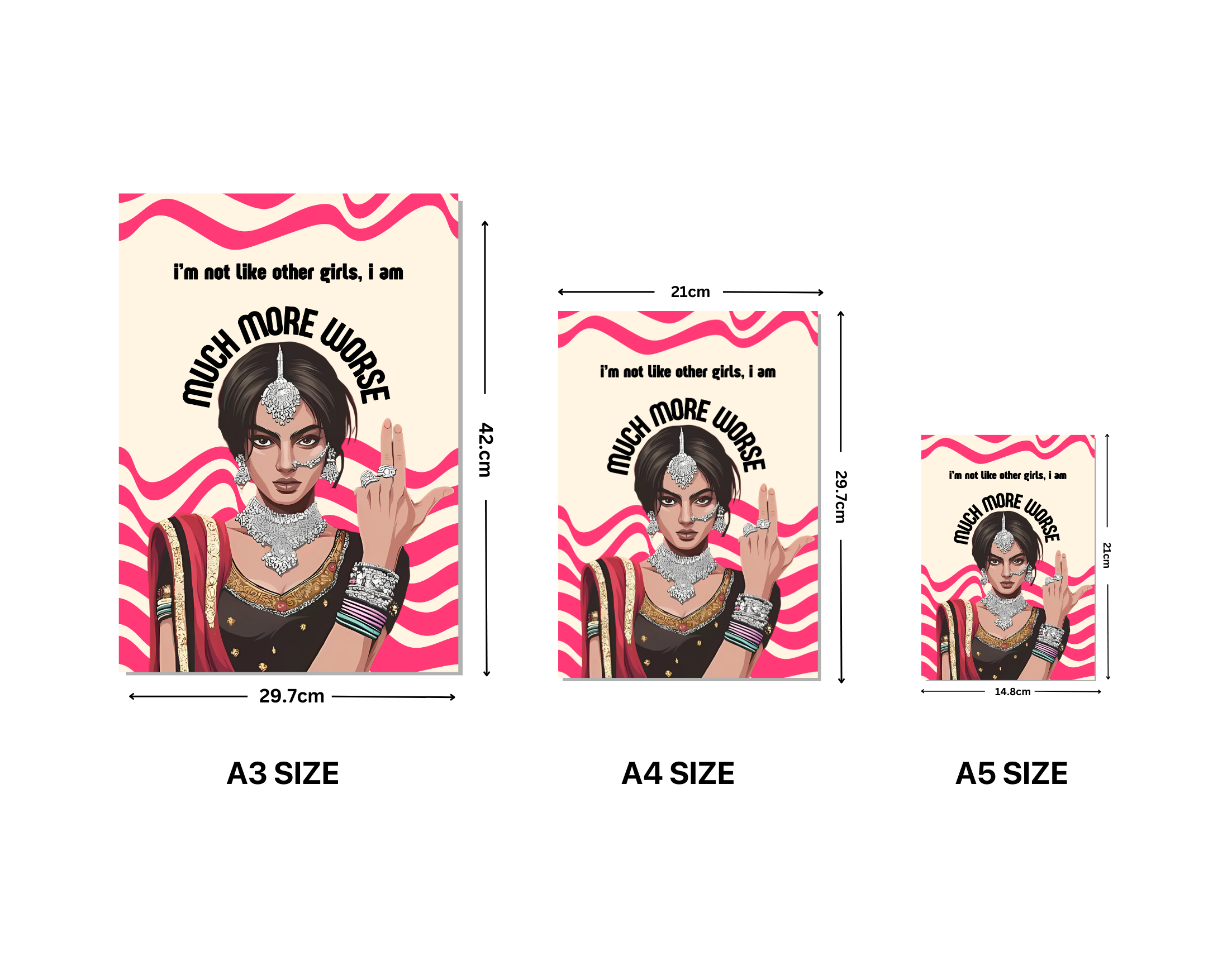 "I AM MUCH MORE WORSE-WOMEN EDITION"- Shiny & Sturdy Metallic Poster Art That Pops & Sticks (Literally!)