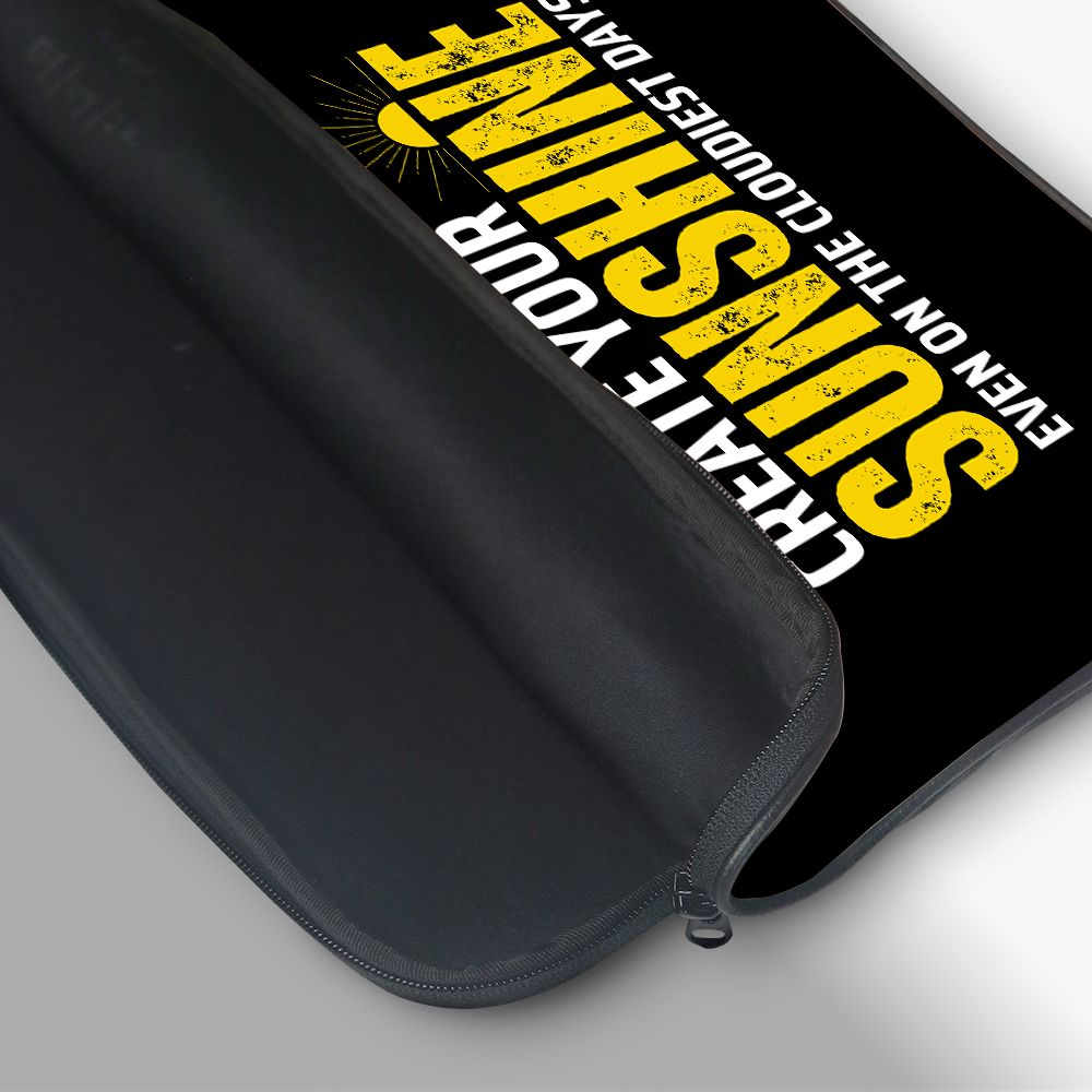 "CREATE YOUR SUNSHINE" Laptop Sleeves:Bold Modern Design for Every Size