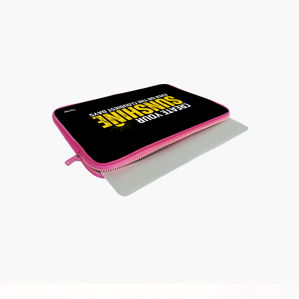 "CREATE YOUR SUNSHINE" Laptop Sleeves:Bold Modern Design for Every Size