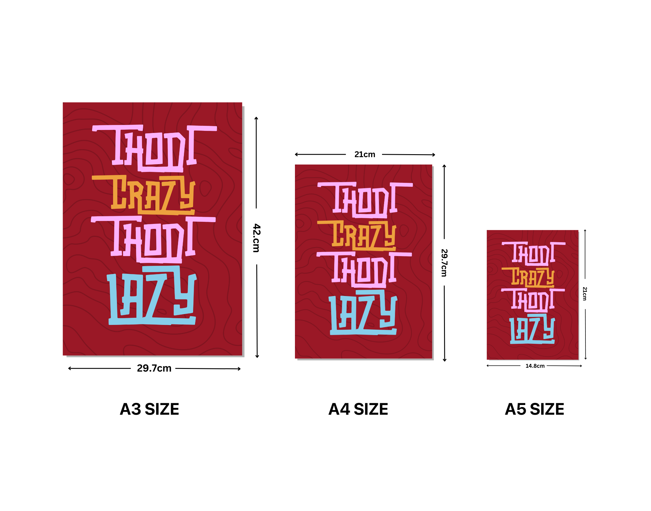 "THODI CRAZY, THODI LAZY-WOMEN EDITION"- Shiny & Sturdy Metallic Poster Art That Pops & Sticks (Literally!)