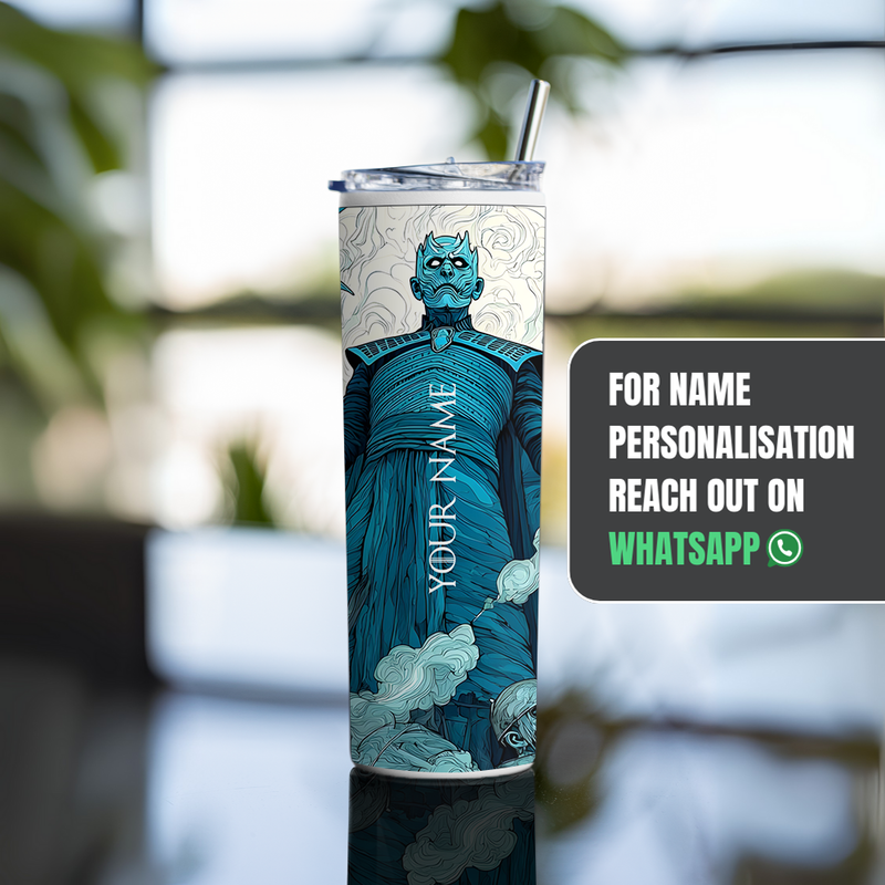"THE NIGHT KING - GOT" Tumbler with Metal Straw