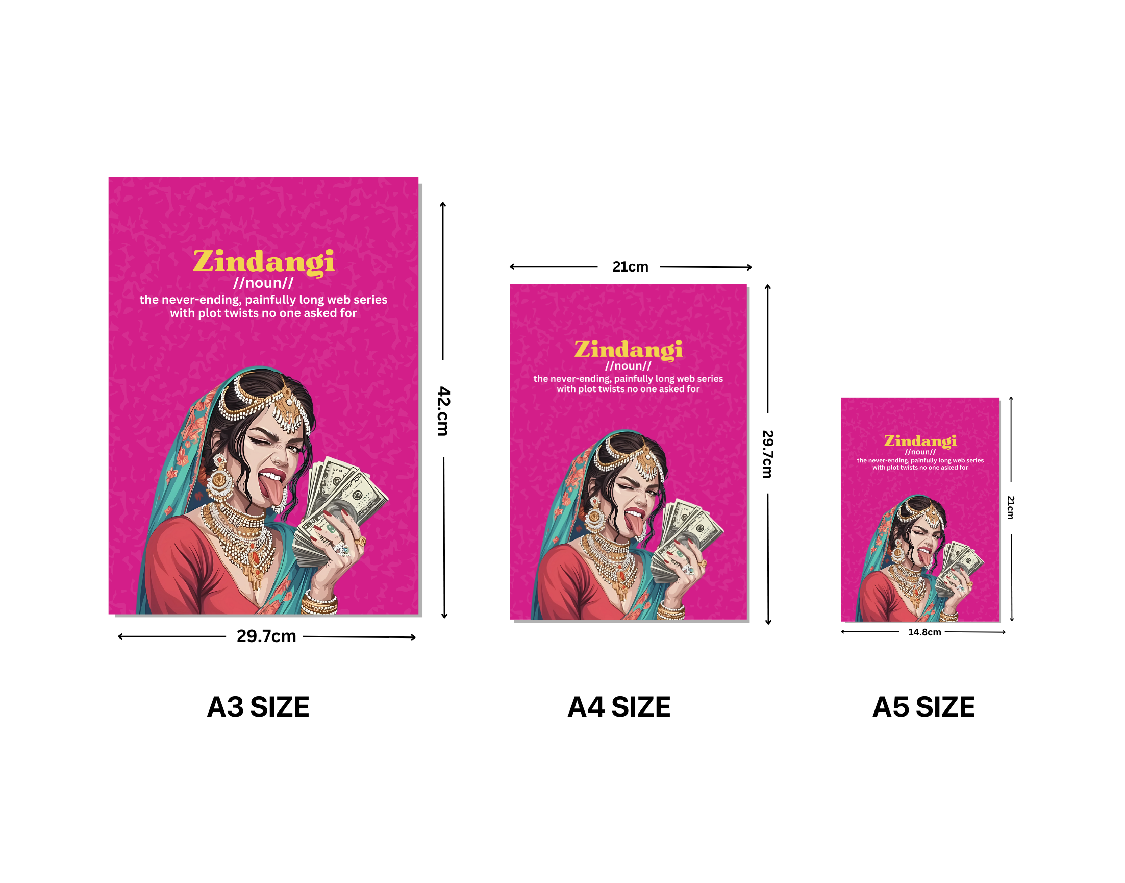 "ZINDANGI-WOMEN EDITION"- Shiny & Sturdy Metallic Poster Art That Pops & Sticks (Literally!)