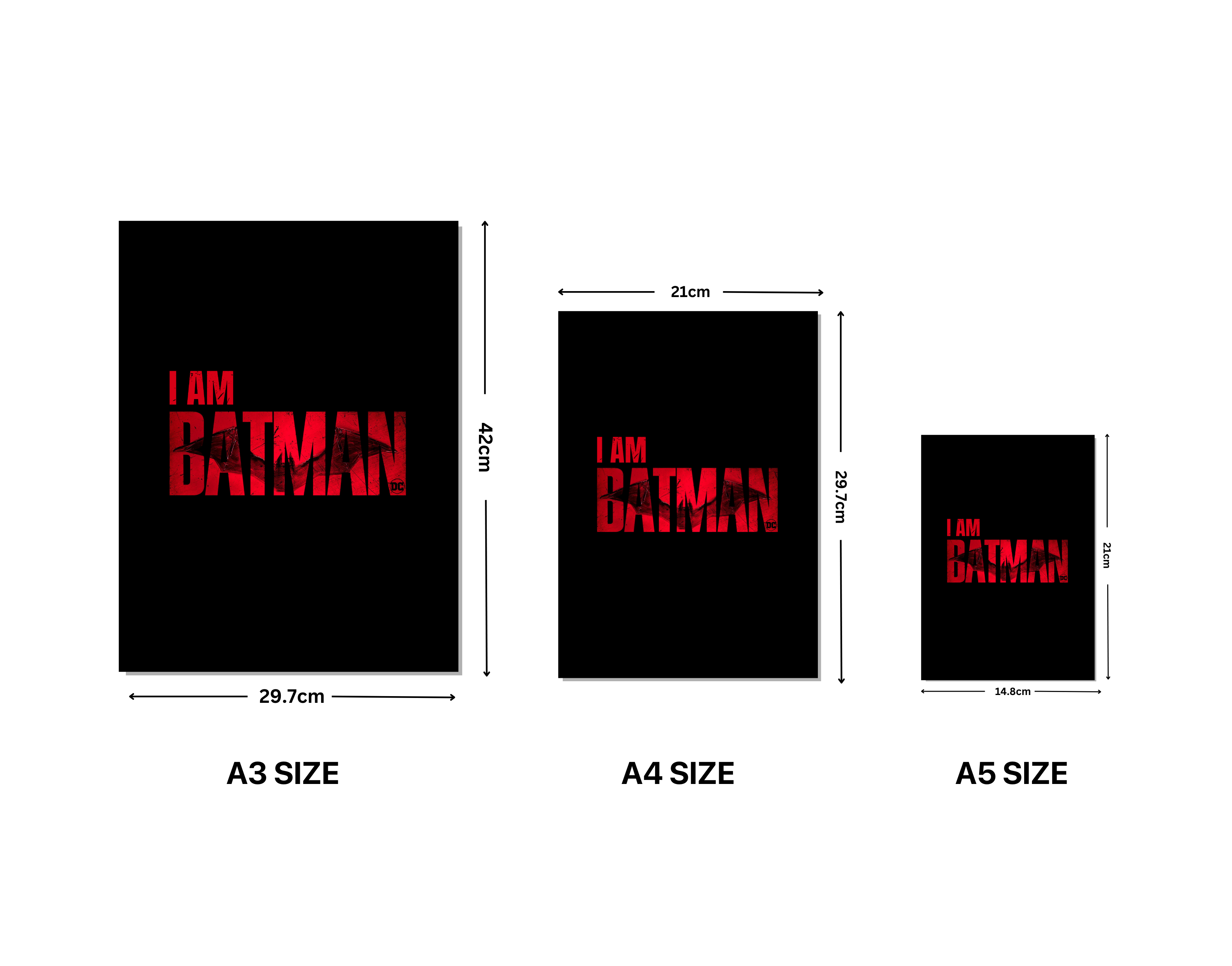 "I AM BATMAN-DC COMICS"- Shiny & Sturdy Metallic Poster Art That Pops & Sticks (Literally!)