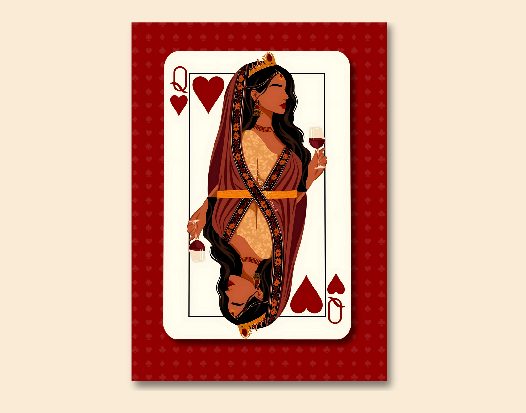 "QUEEN OF CARDS-WOMEN EDITION"- Shiny & Sturdy Metallic Poster Art That Pops & Sticks (Literally!)
