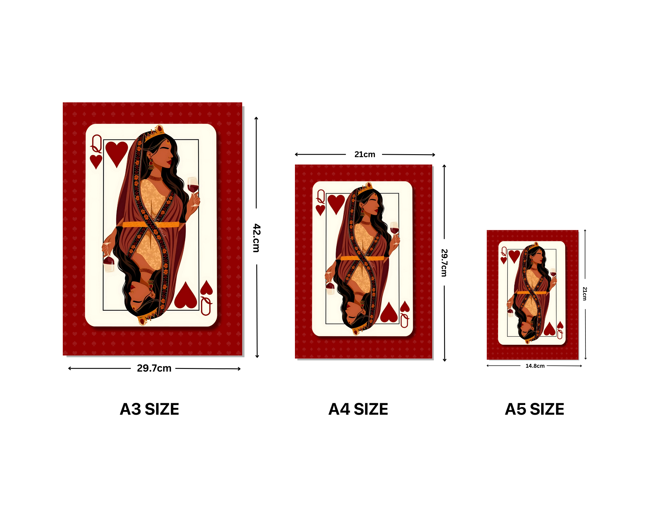 "QUEEN OF CARDS-WOMEN EDITION"- Shiny & Sturdy Metallic Poster Art That Pops & Sticks (Literally!)