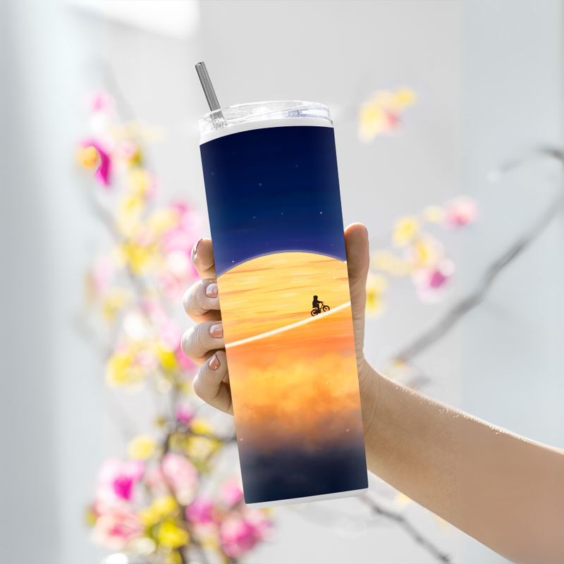 "CYCLE THE UNIVERSE" Tumbler with Metal Straw