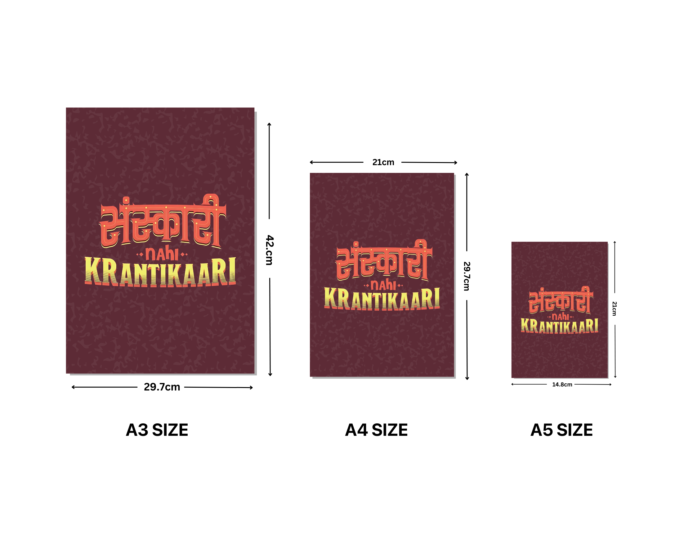 "SAMSKARI NAHI KRANTIKAARI-WOMEN EDITION"- Shiny & Sturdy Metallic Poster Art That Pops & Sticks (Literally!)
