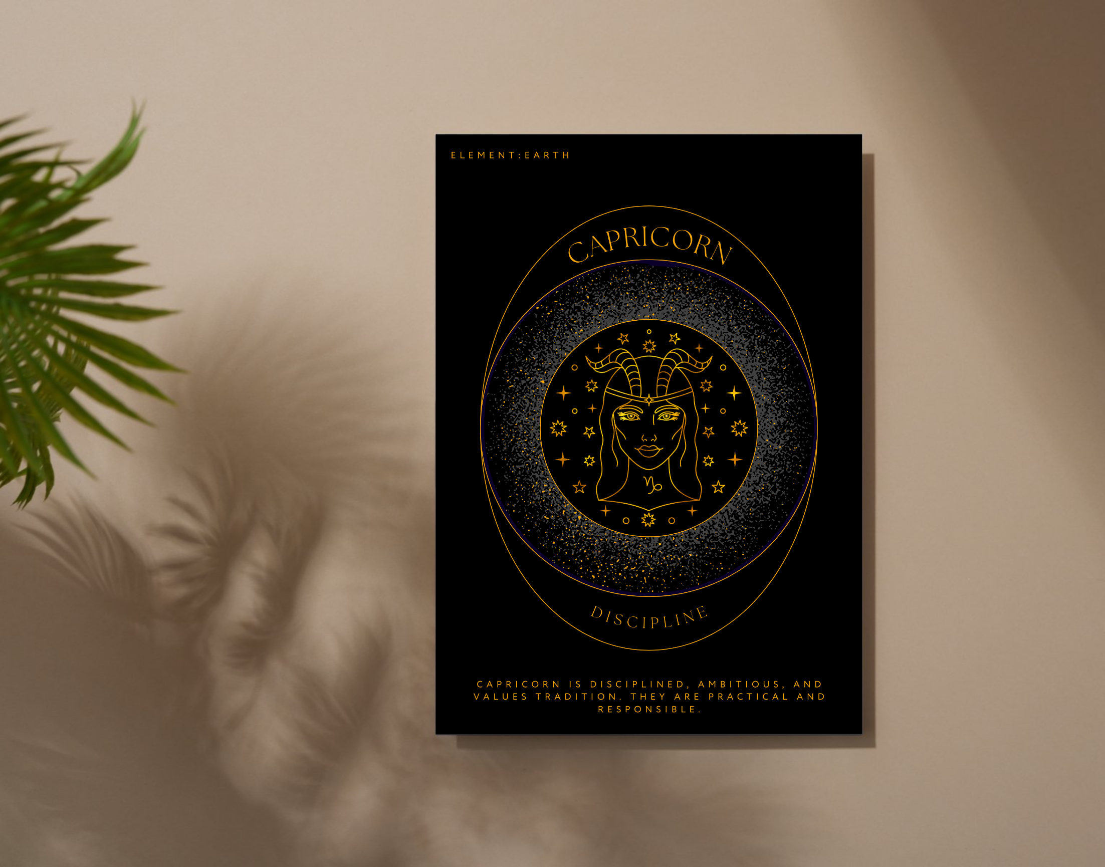 "CAPRICORN: ZODIAC EDITION"- Shiny & Sturdy Metallic Poster Art That Pops & Sticks (Literally!)