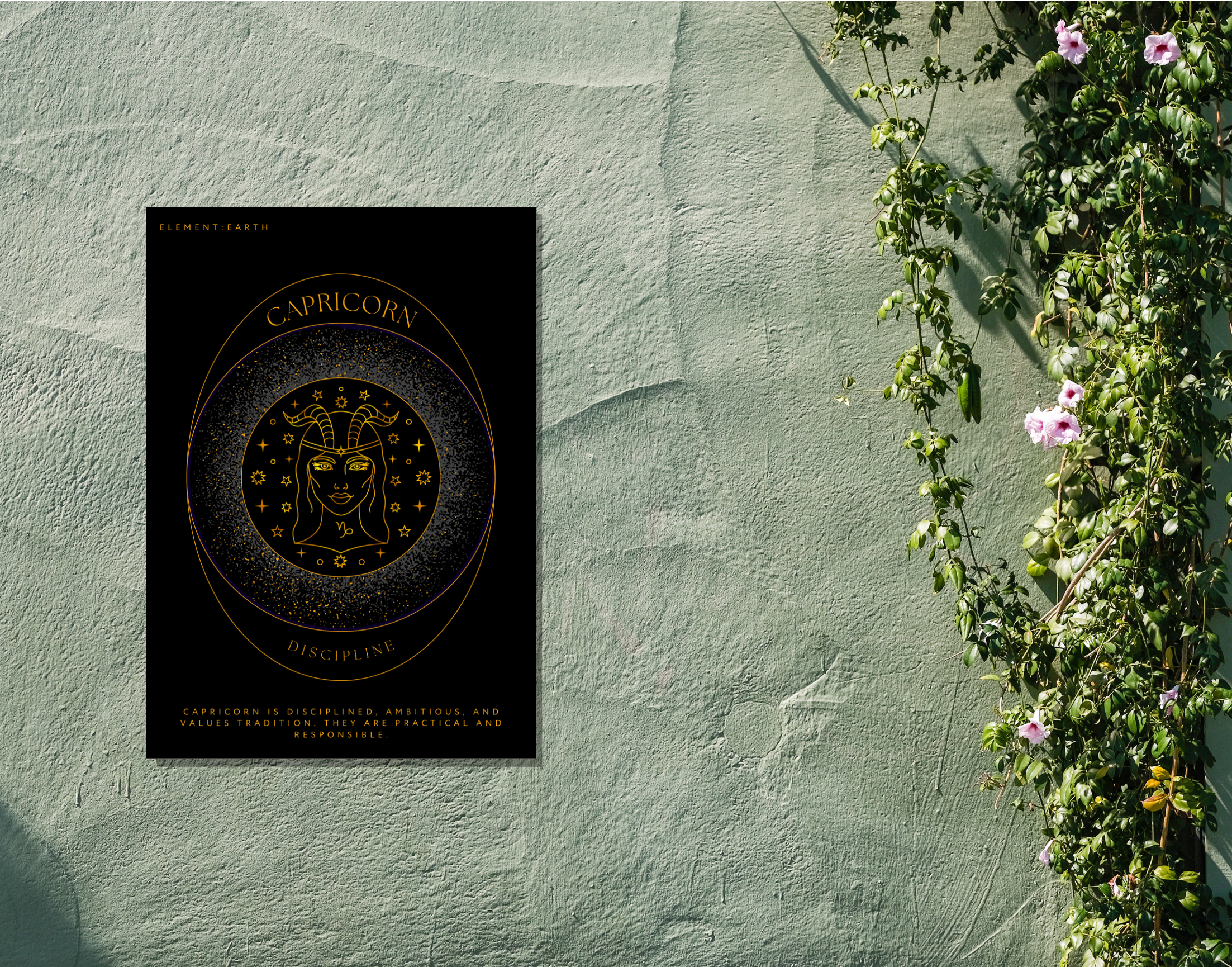 "CAPRICORN: ZODIAC EDITION"- Shiny & Sturdy Metallic Poster Art That Pops & Sticks (Literally!)