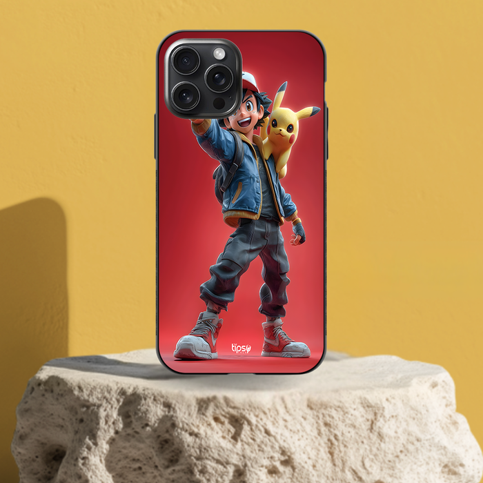 ASH KETCHUM WITH PIKACHU -Mobile Covers Shock Resistant, Slim & Stylish Cases
