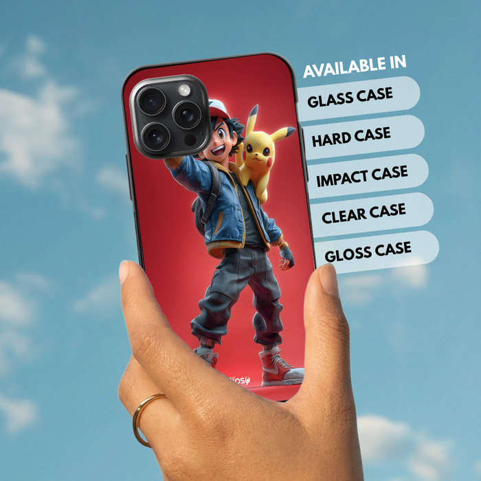 ASH KETCHUM WITH PIKACHU -Mobile Covers Shock Resistant, Slim & Stylish Cases