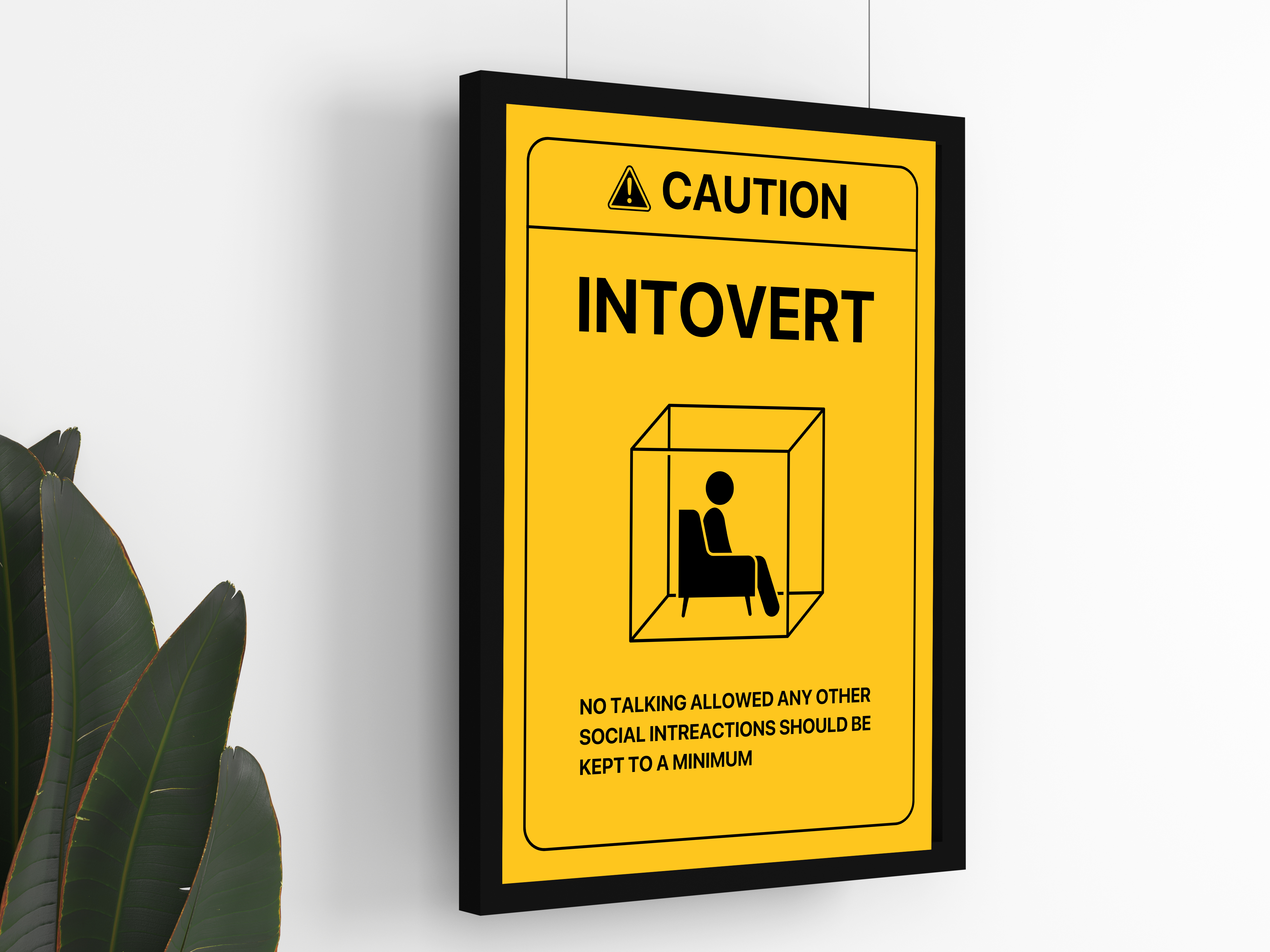 "Caution: Introvert in the house" Poster: Add a Touch of Personality to Your Space