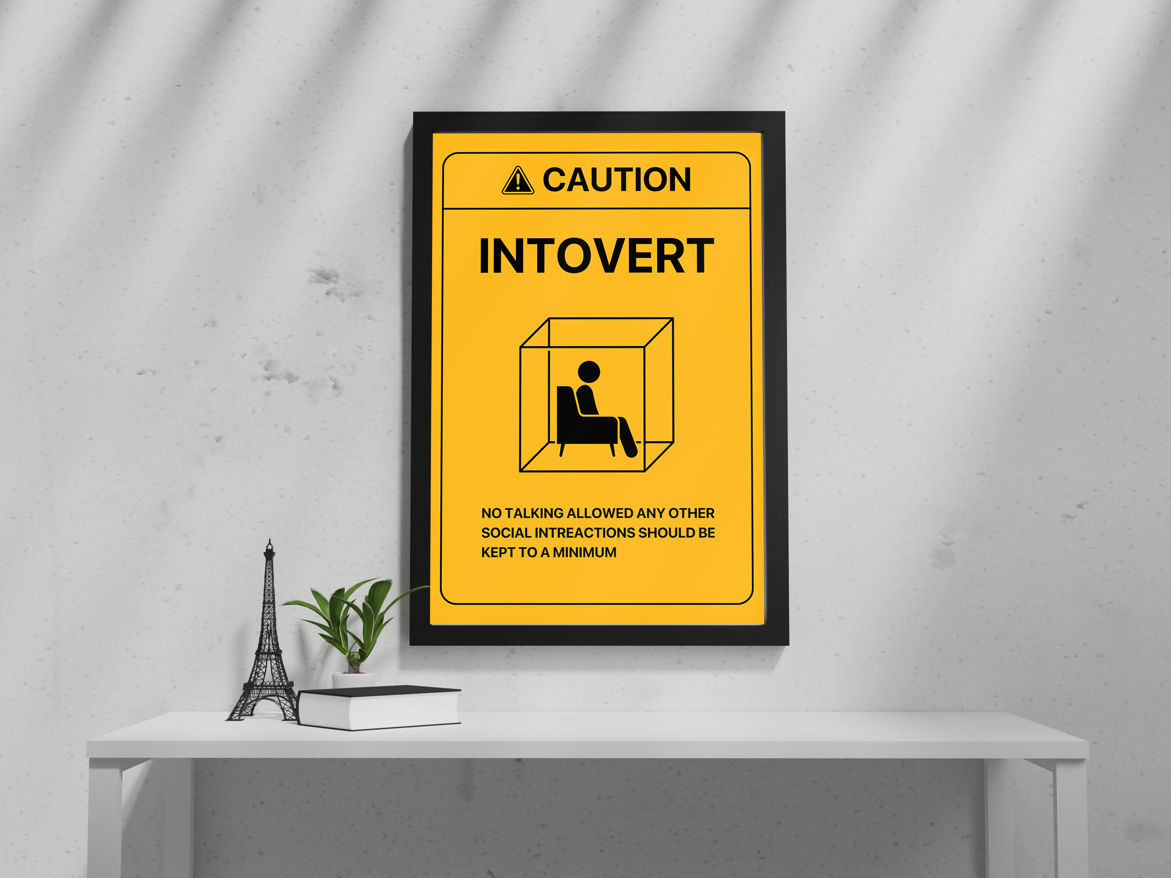 "Caution: Introvert in the house" Poster: Add a Touch of Personality to Your Space