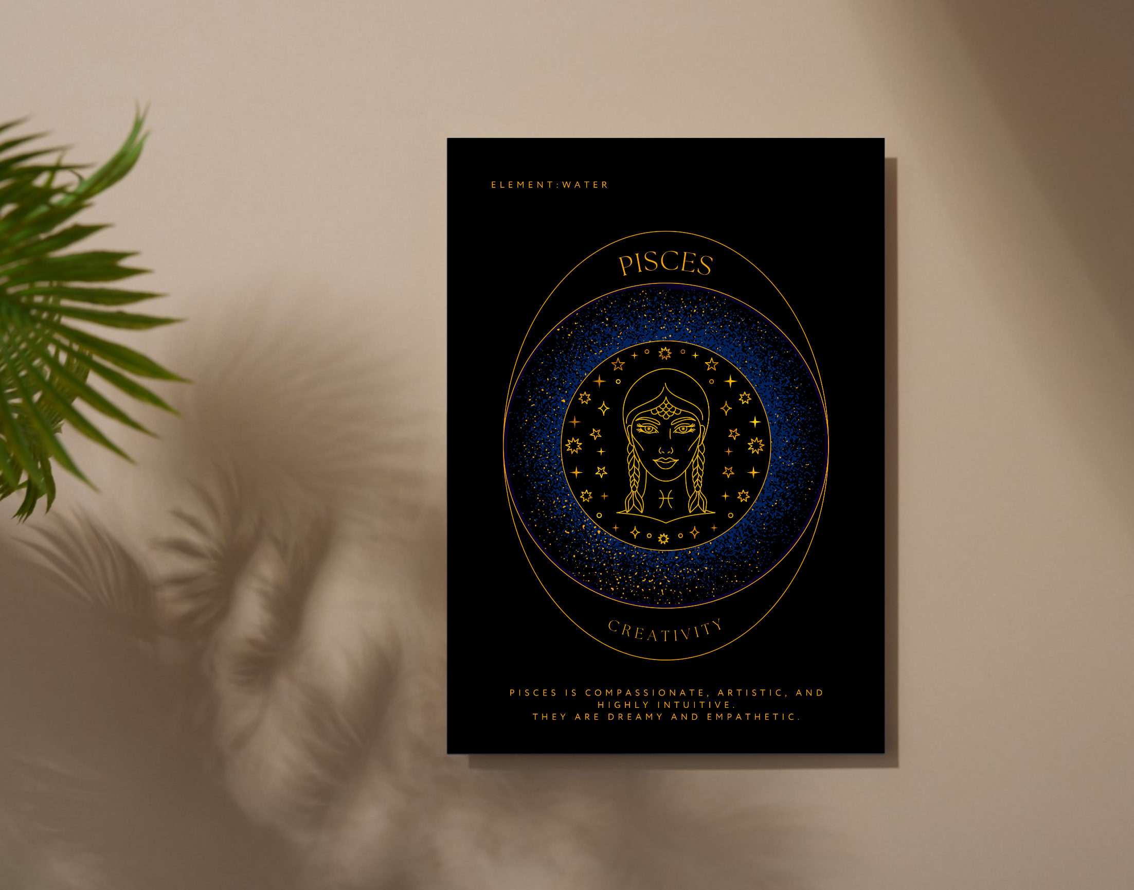 "PISCES-ZODIAC EDITION"- Shiny & Sturdy Metallic Poster Art That Pops & Sticks (Literally!)