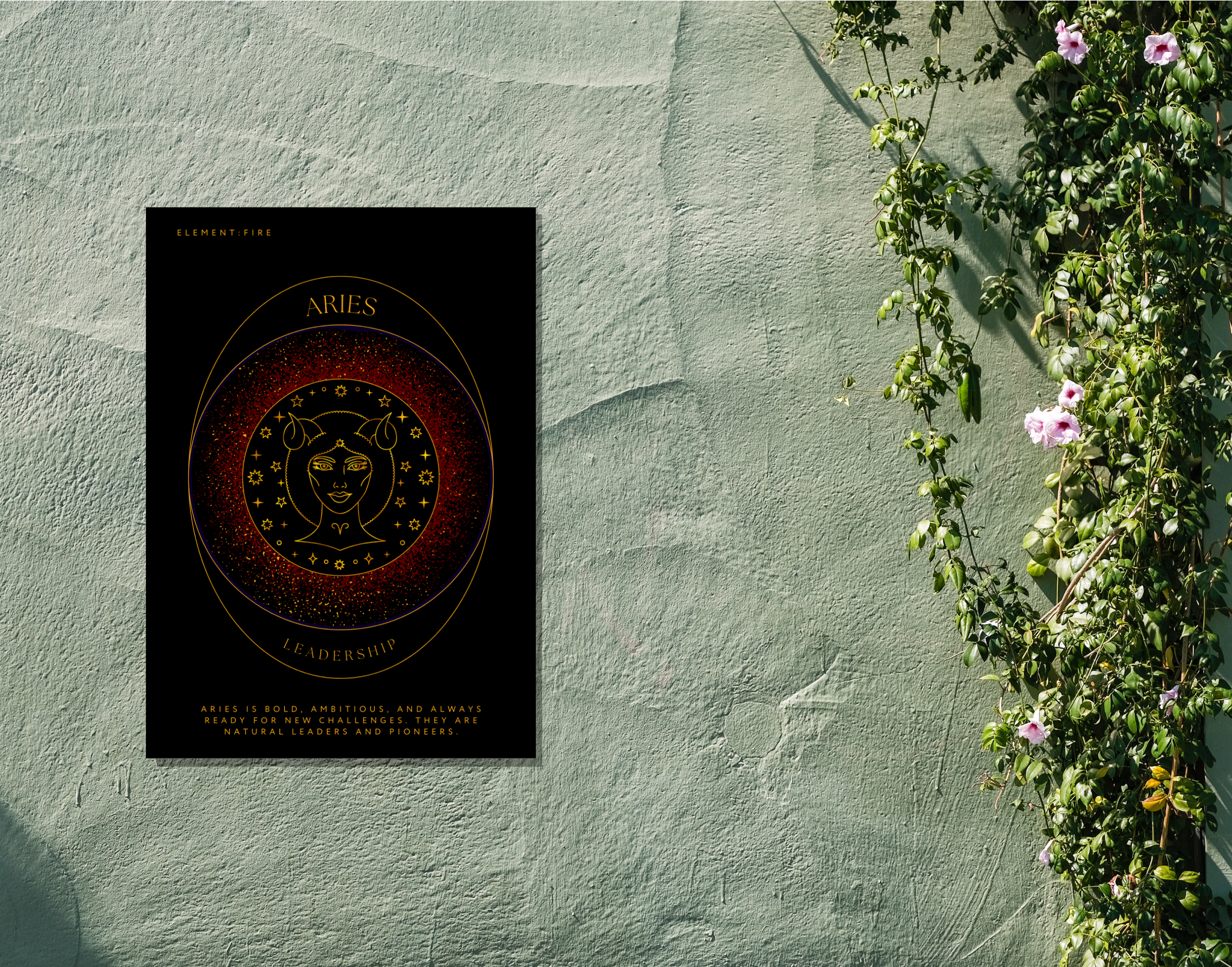 "ARIES-ZODIAC EDITION"- Shiny & Sturdy Metallic Poster Art That Pops & Sticks (Literally!)