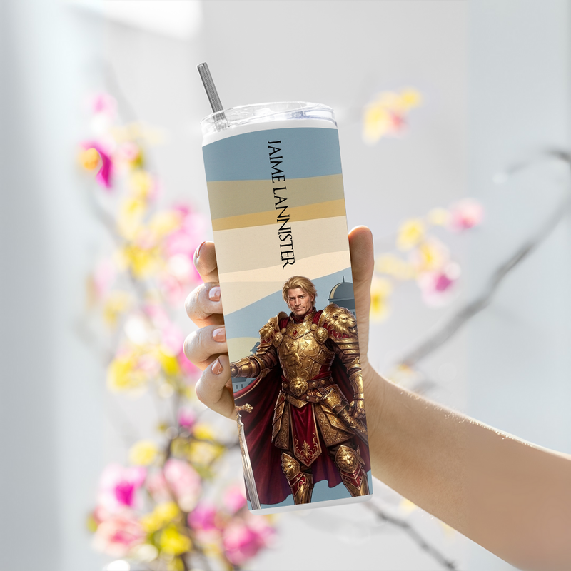 "JAIME LANNISTER FROM GOT" Tumbler with Metal Straw