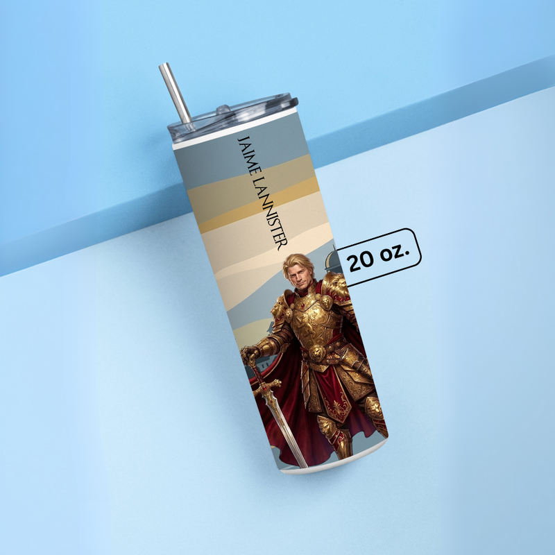 "JAIME LANNISTER FROM GOT" Tumbler with Metal Straw