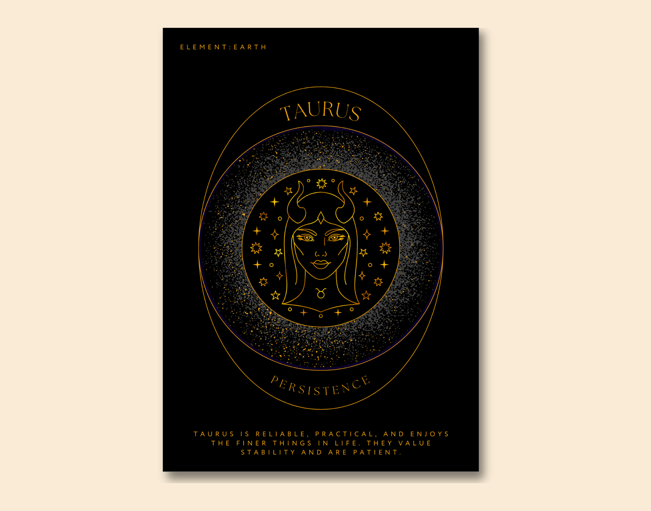 "TAURUS-ZODIAC EDITION"- Shiny & Sturdy Metallic Poster Art That Pops & Sticks (Literally!)