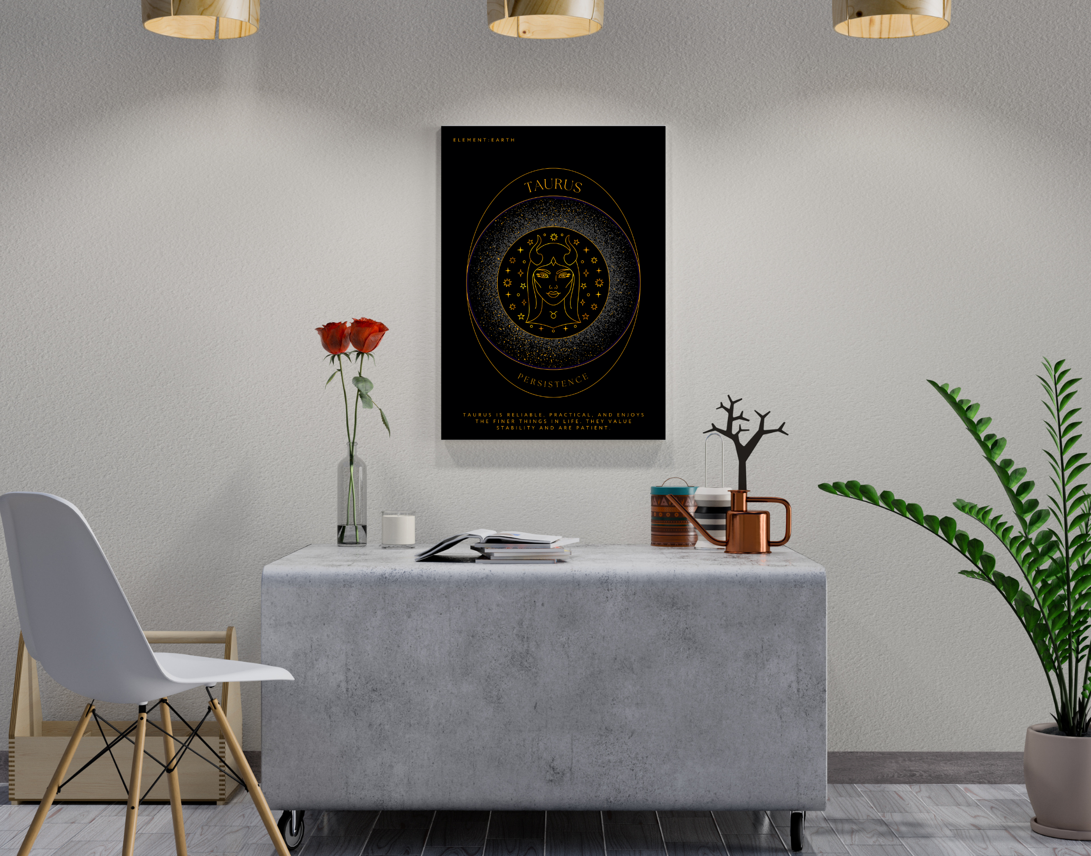"TAURUS-ZODIAC EDITION"- Shiny & Sturdy Metallic Poster Art That Pops & Sticks (Literally!)