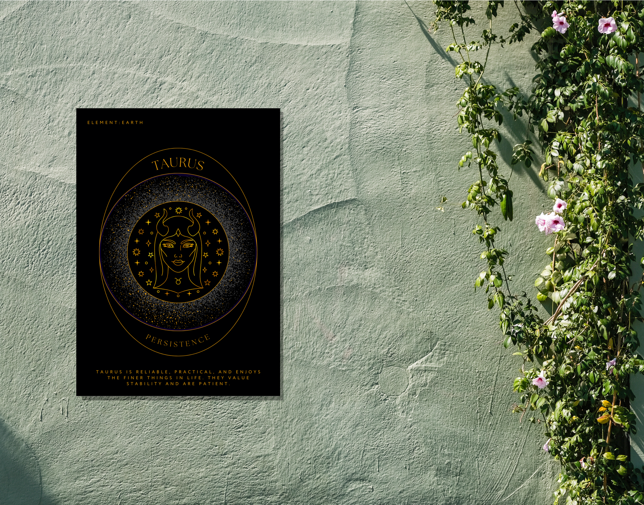 "TAURUS-ZODIAC EDITION"- Shiny & Sturdy Metallic Poster Art That Pops & Sticks (Literally!)