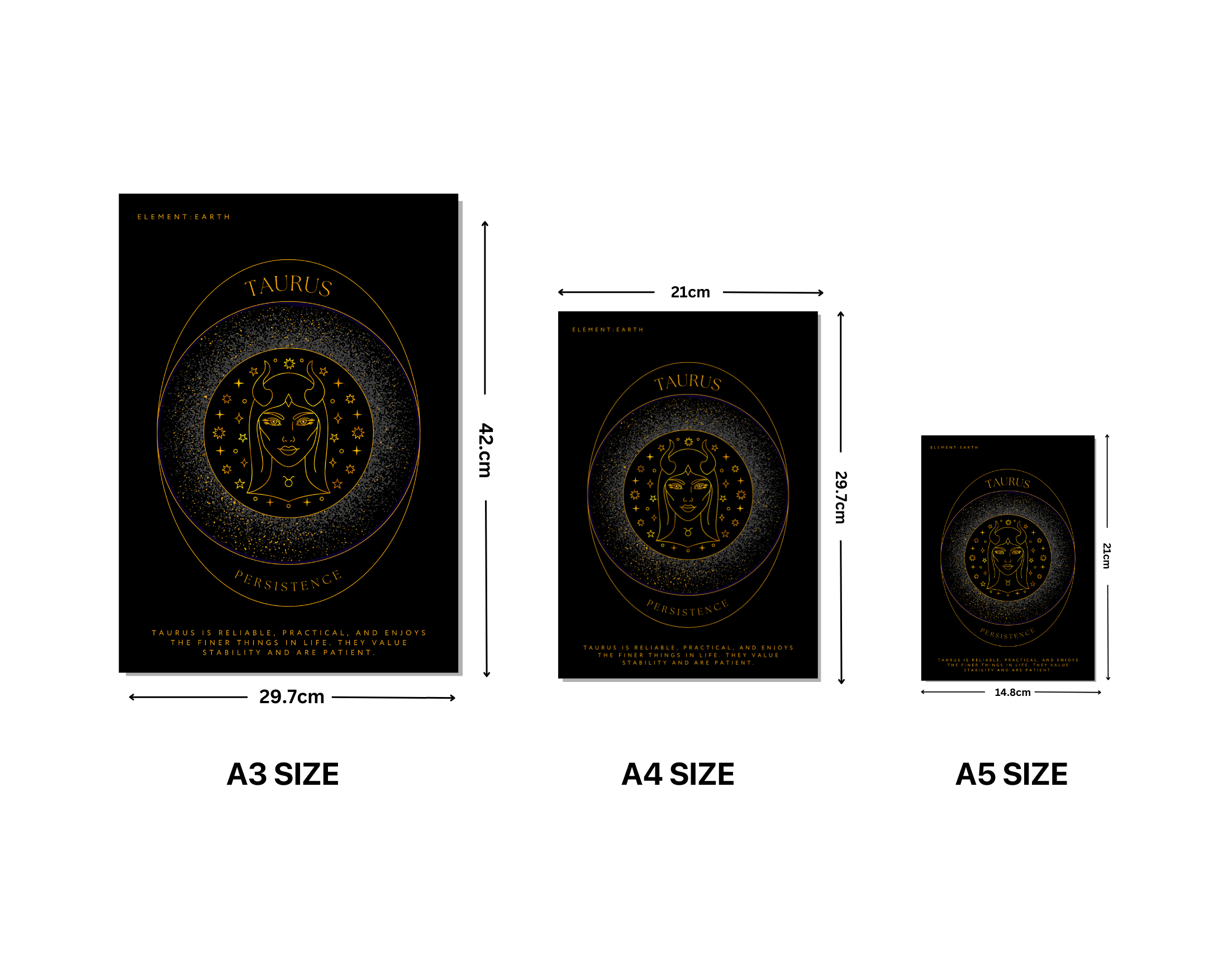"TAURUS-ZODIAC EDITION"- Shiny & Sturdy Metallic Poster Art That Pops & Sticks (Literally!)