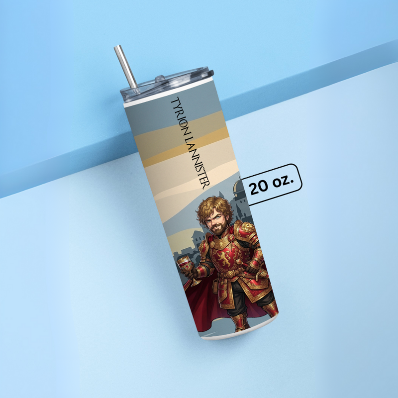 "TYRION LANNISTER - THE DWARF" Tumbler with Metal Straw
