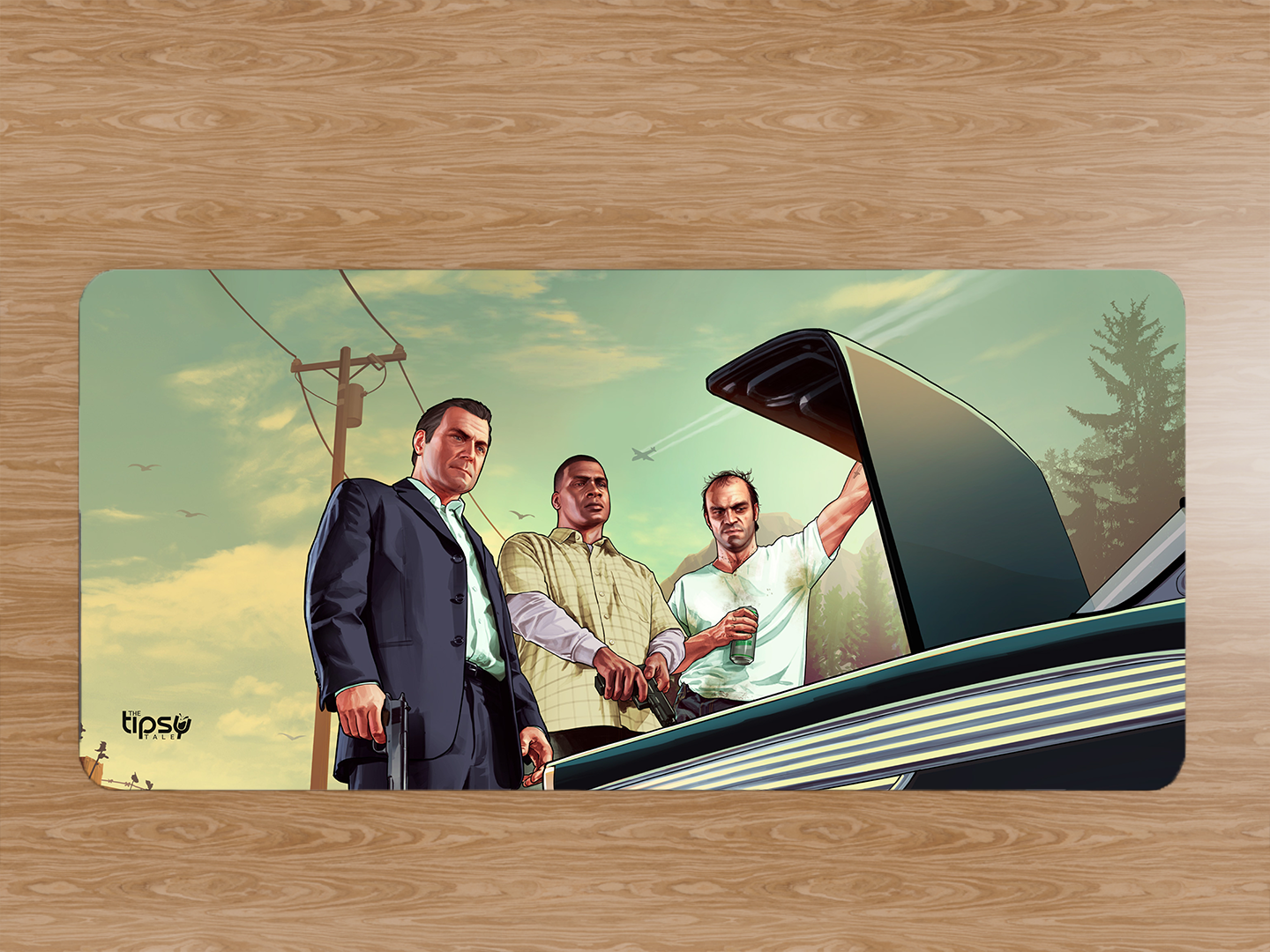 "GTA: Franklin, Micheal, and Trevor" Gaming Mousepad- Elevate Your Gaming Experience