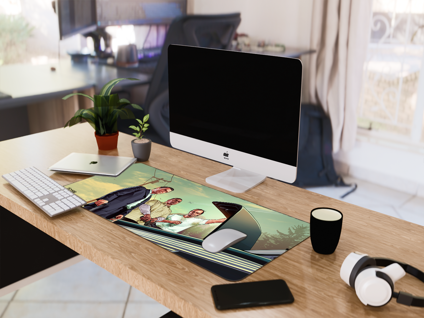"GTA: Franklin, Micheal, and Trevor" Gaming Mousepad- Elevate Your Gaming Experience