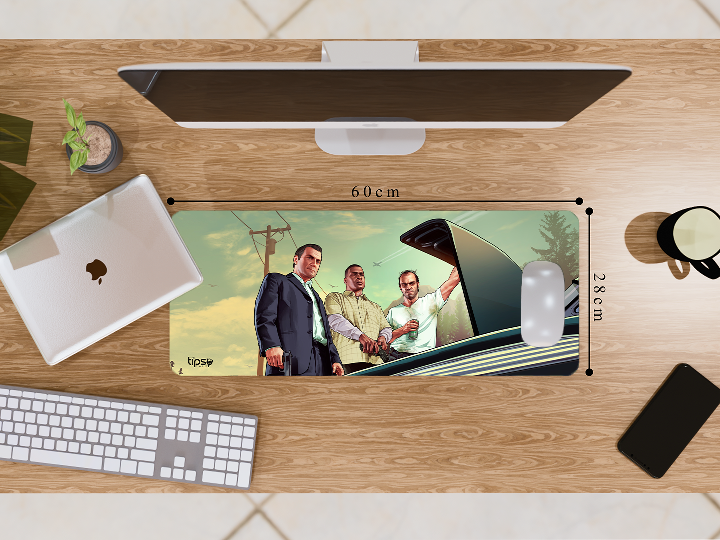 "GTA: Franklin, Micheal, and Trevor" Gaming Mousepad- Elevate Your Gaming Experience