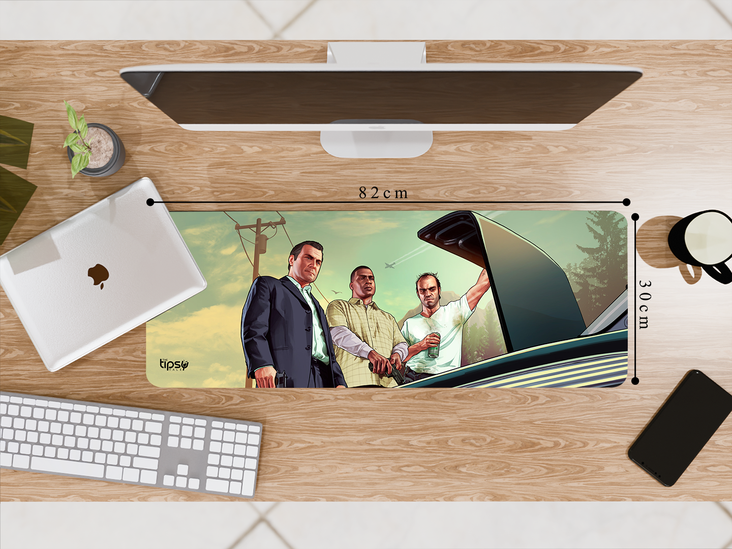 "GTA: Franklin, Micheal, and Trevor" Gaming Mousepad- Elevate Your Gaming Experience